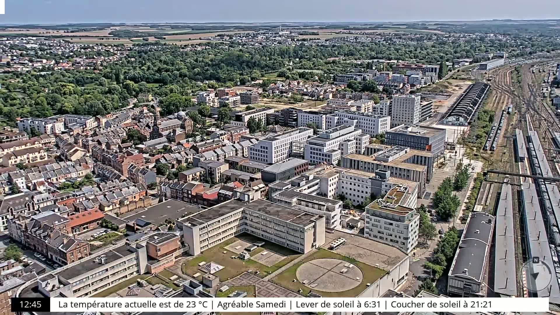 Amiens City Skyline 360 Live Cam- Amiens, Somme, Hauts-de-France, France