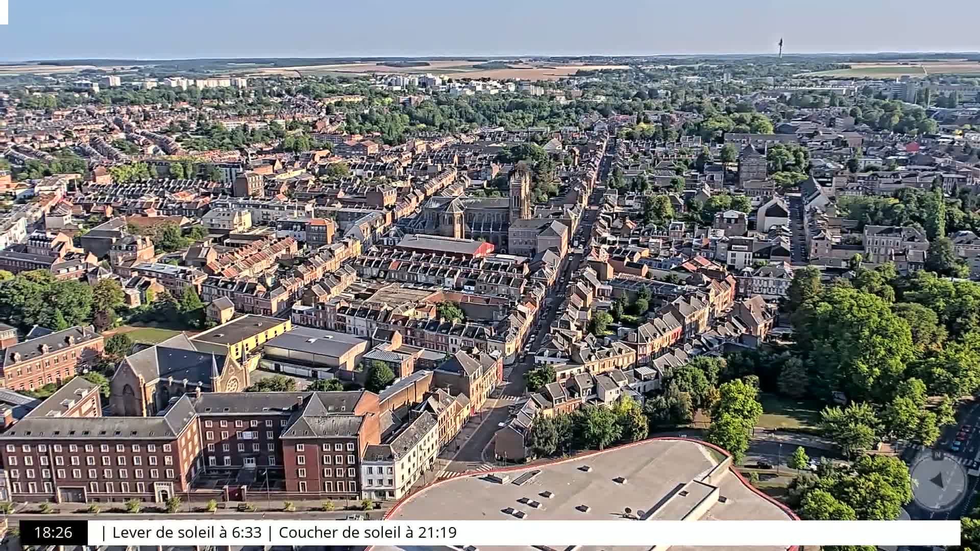Amiens City Skyline 360 Live Cam- Amiens, Somme, Hauts-de-France, France