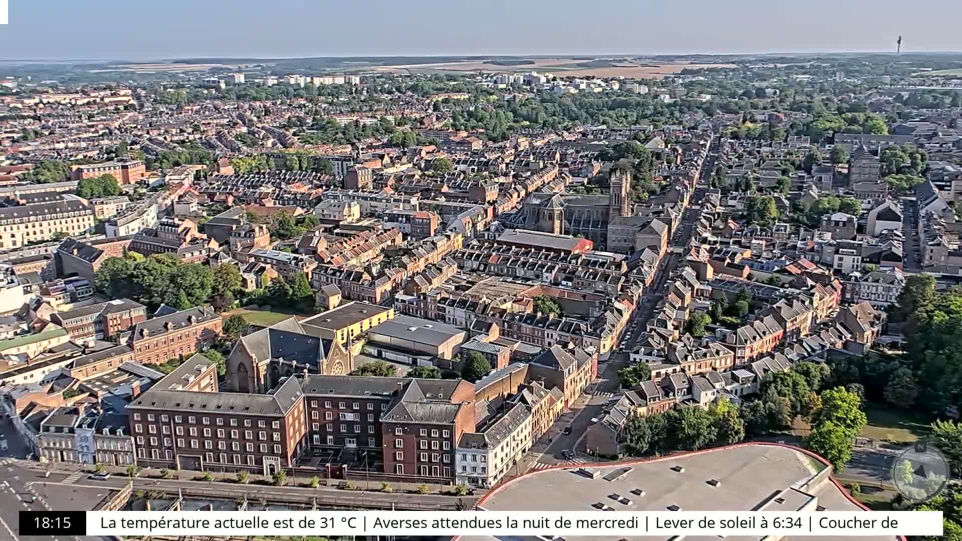 Amiens City Skyline 360 Live Cam- Amiens, Somme, Hauts-de-France, France