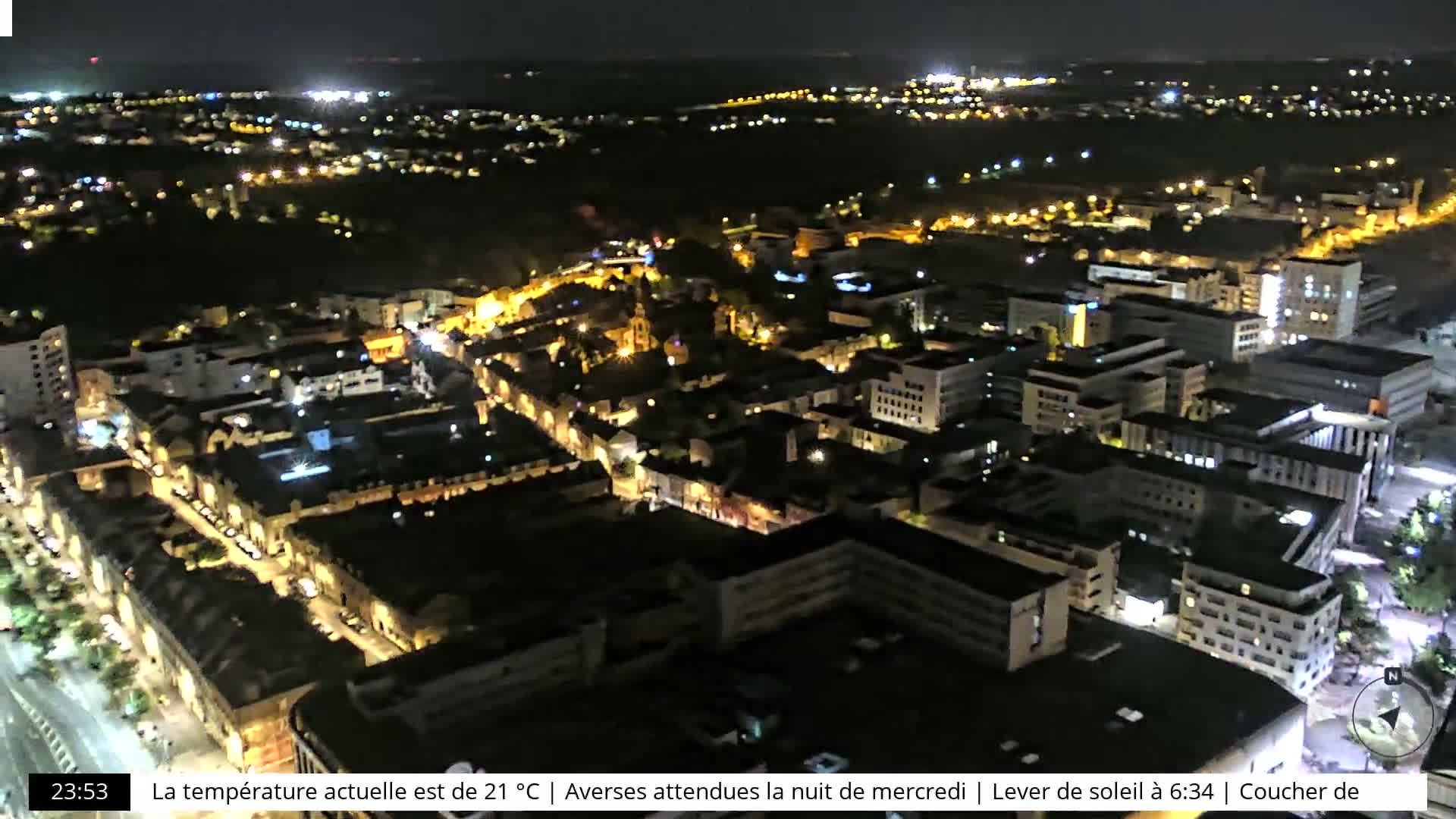 Amiens City Skyline 360 Live Cam- Amiens, Somme, Hauts-de-France, France