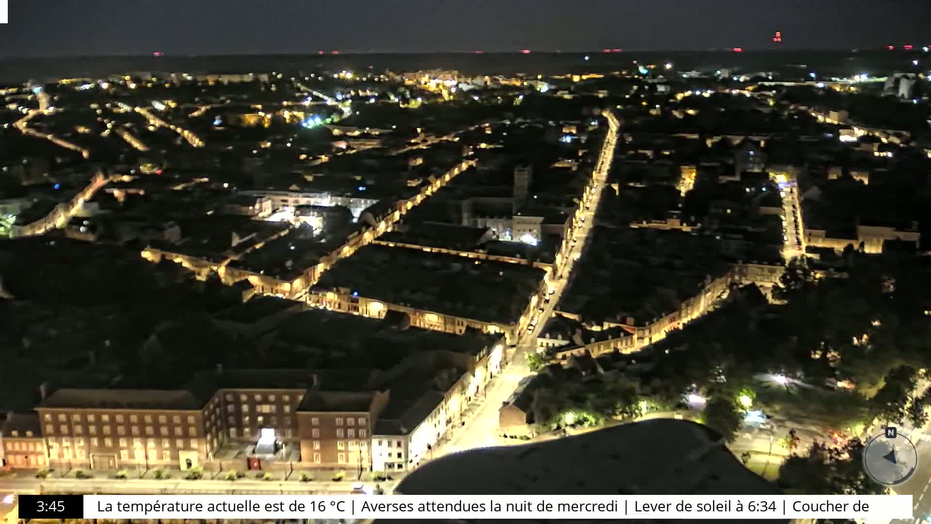 Amiens City Skyline 360 Live Cam- Amiens, Somme, Hauts-de-France, France