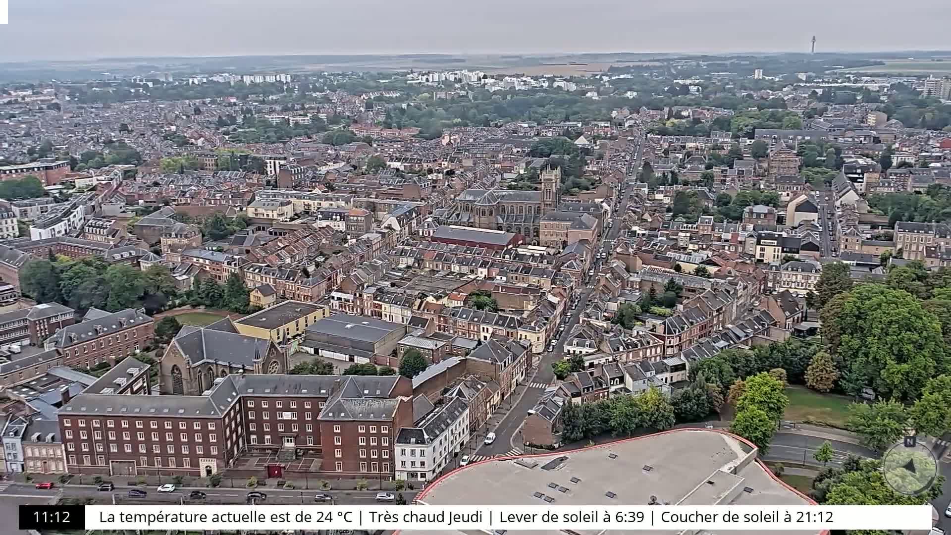 Amiens City Skyline 360 Live Cam- Amiens, Somme, Hauts-de-France, France