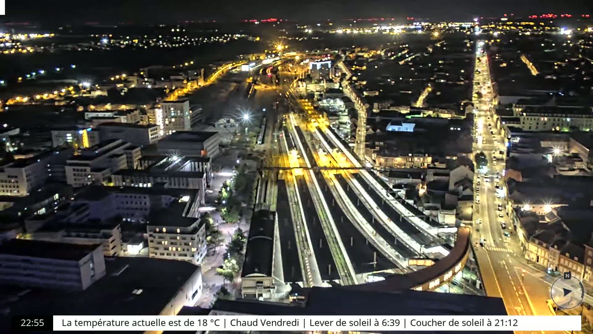 Amiens City Skyline 360 Live Cam- Amiens, Somme, Hauts-de-France, France