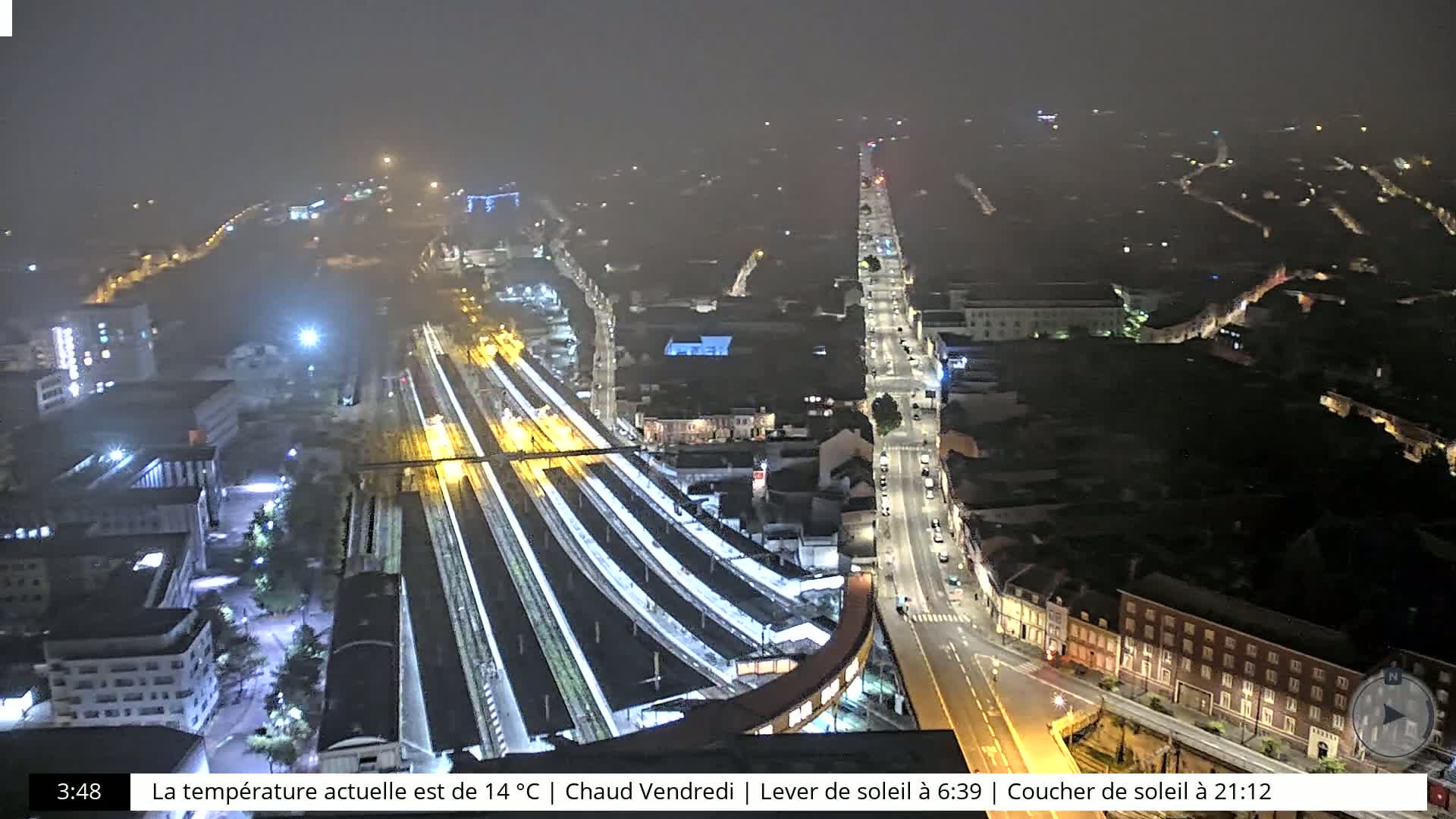 Amiens City Skyline 360 Live Cam- Amiens, Somme, Hauts-de-France, France