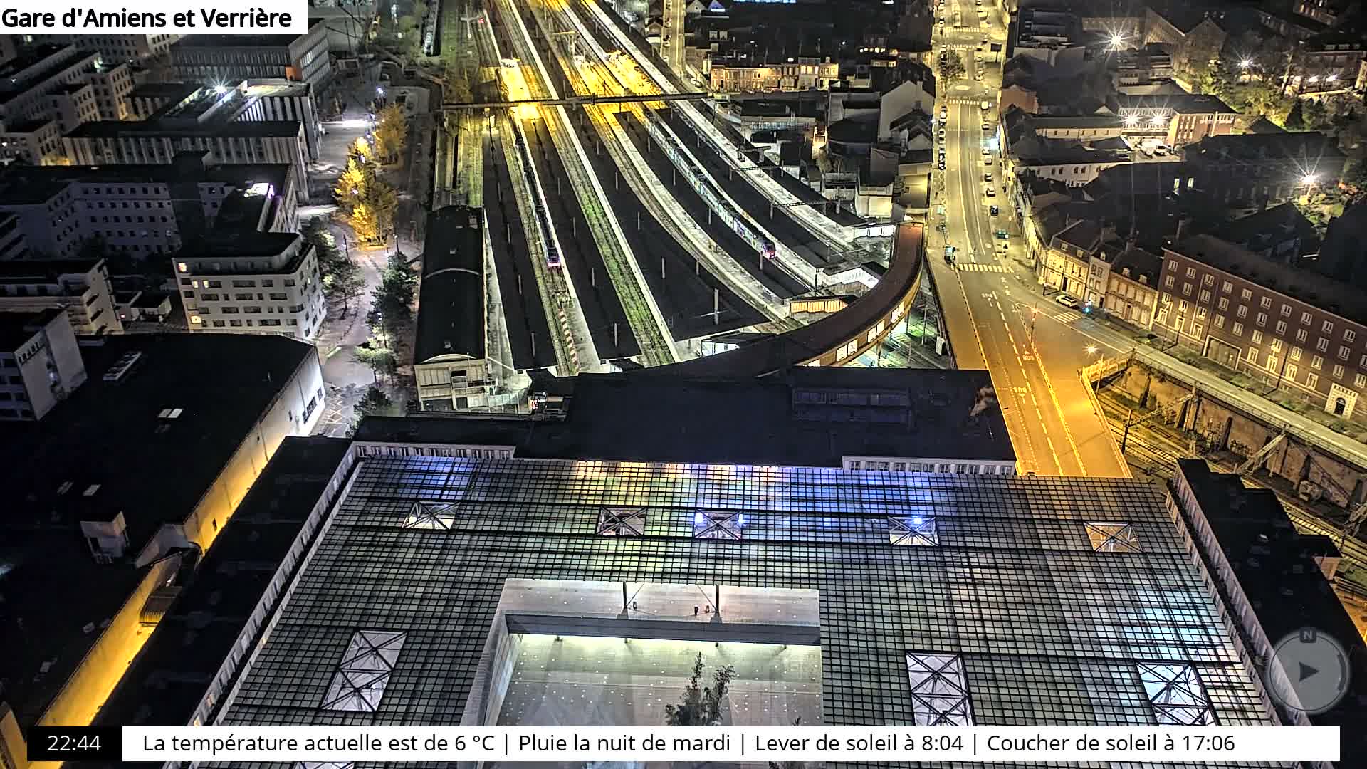 Amiens City Skyline 360 Live Cam- Amiens, Somme, Hauts-de-France, France