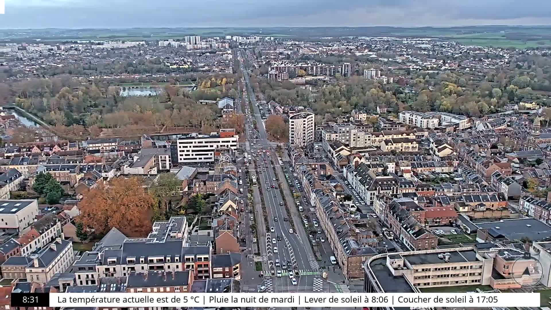 Amiens City Skyline 360 Live Cam- Amiens, Somme, Hauts-de-France, France