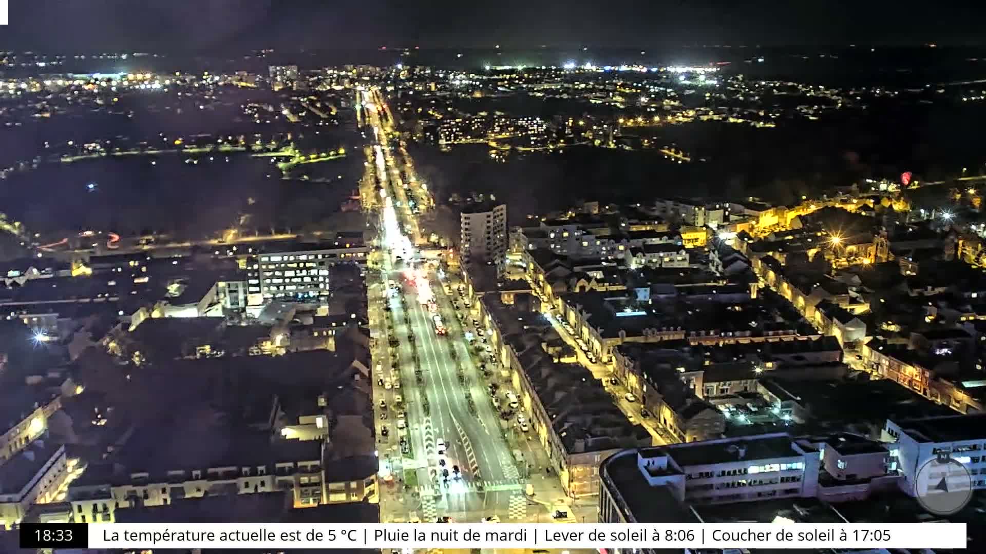 Amiens City Skyline 360 Live Cam- Amiens, Somme, Hauts-de-France, France