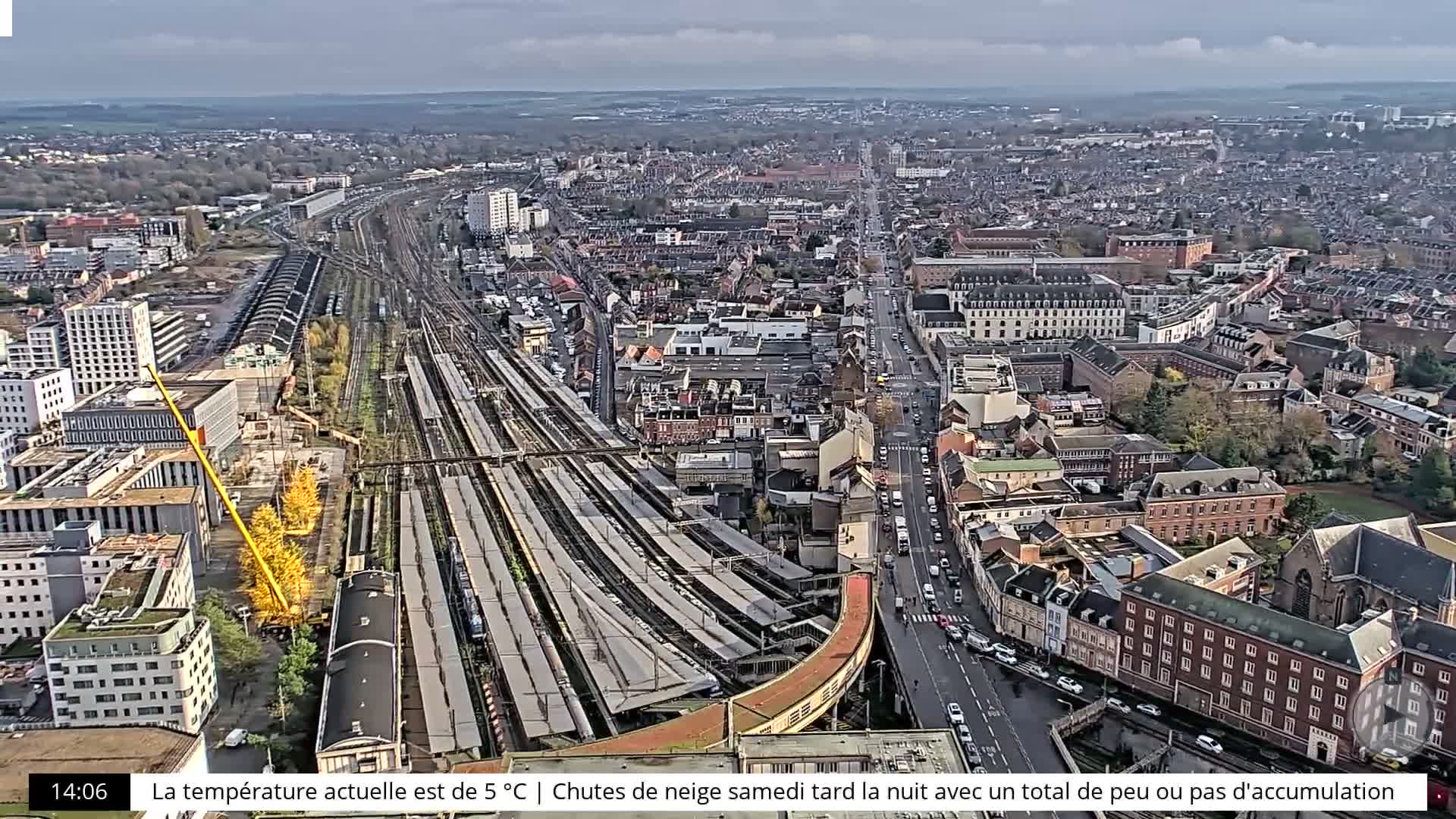 Amiens City Skyline 360 Live Cam- Amiens, Somme, Hauts-de-France, France