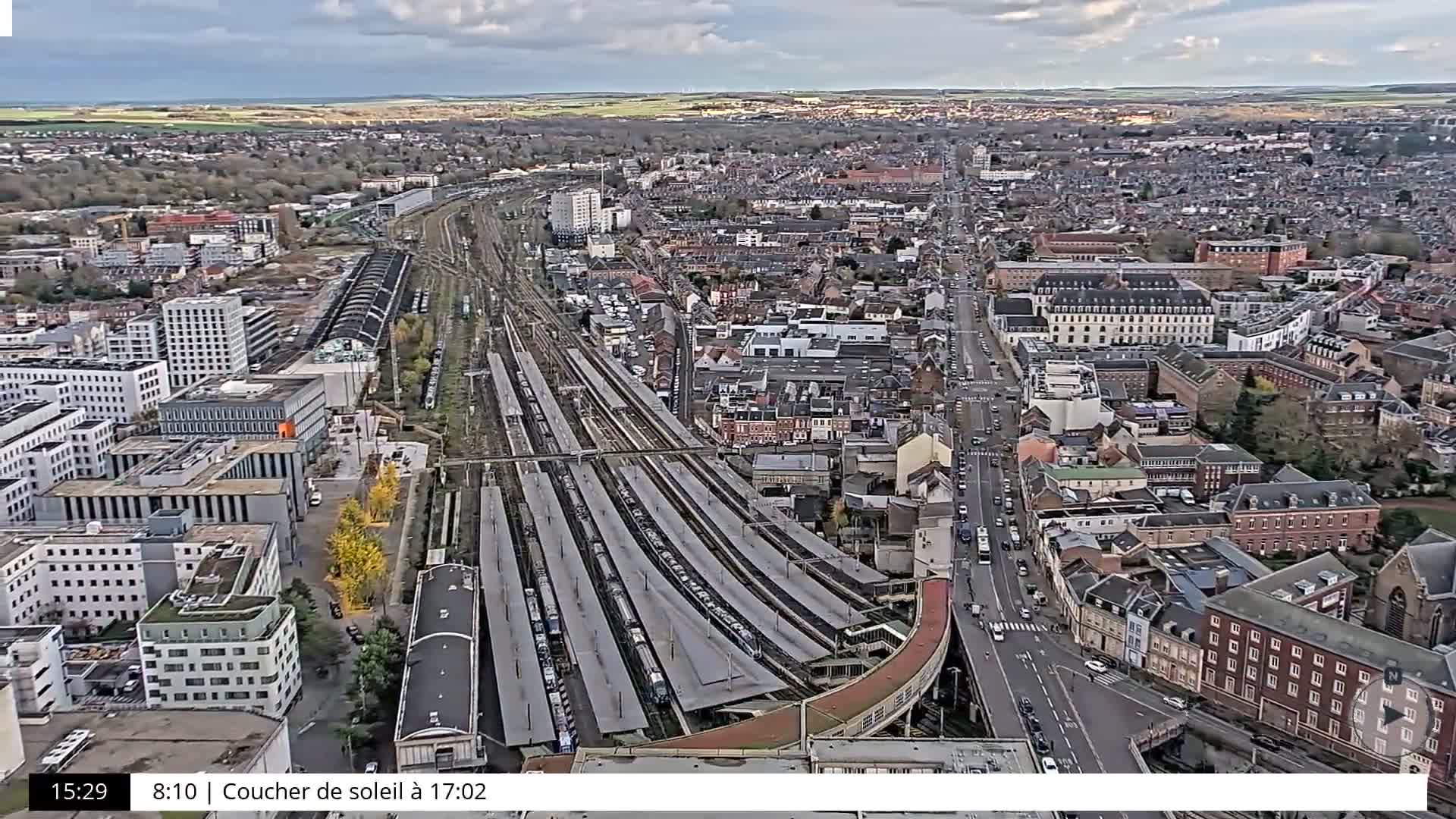 Amiens City Skyline 360 Live Cam- Amiens, Somme, Hauts-de-France, France