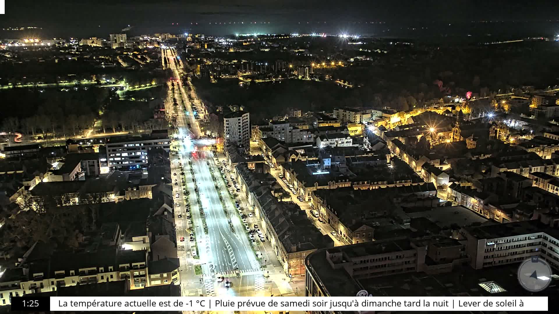 Amiens City Skyline 360 Live Cam- Amiens, Somme, Hauts-de-France, France