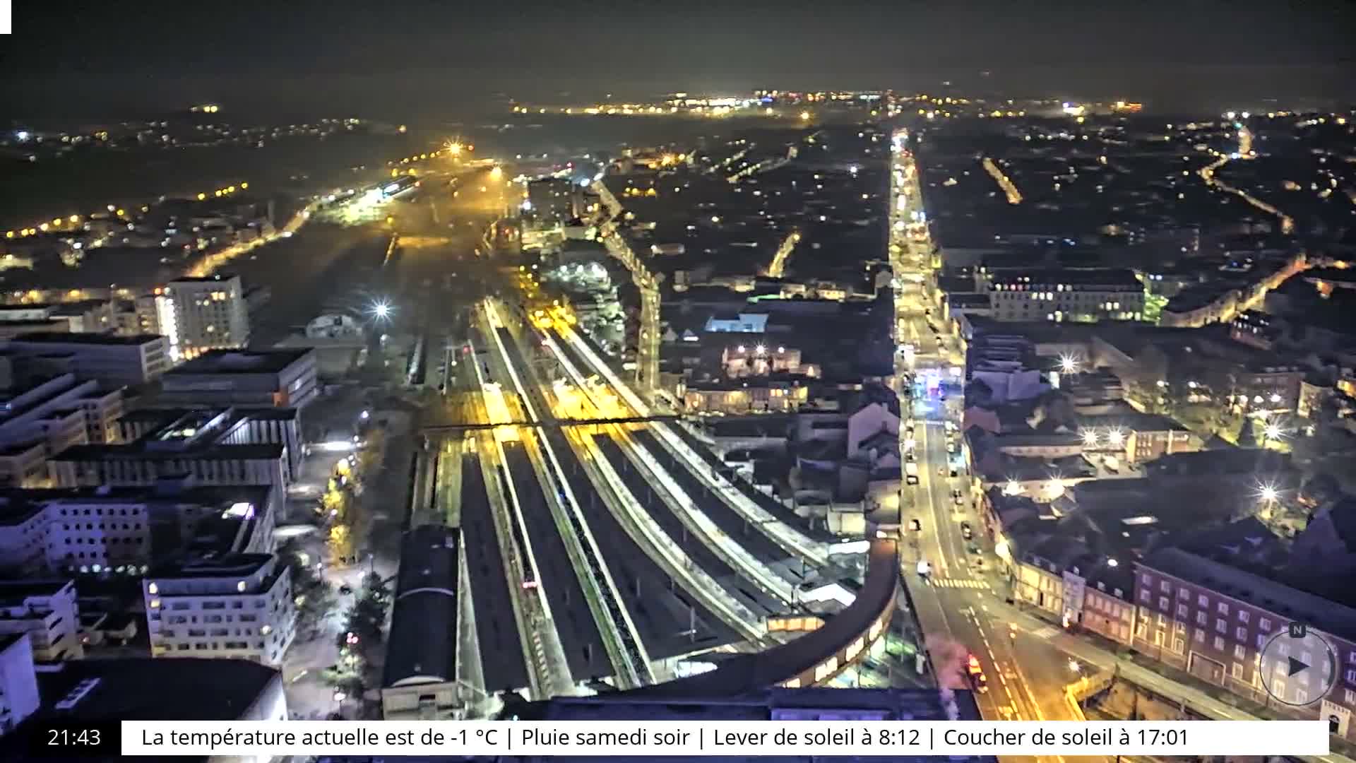 Amiens City Skyline 360 Live Cam- Amiens, Somme, Hauts-de-France, France