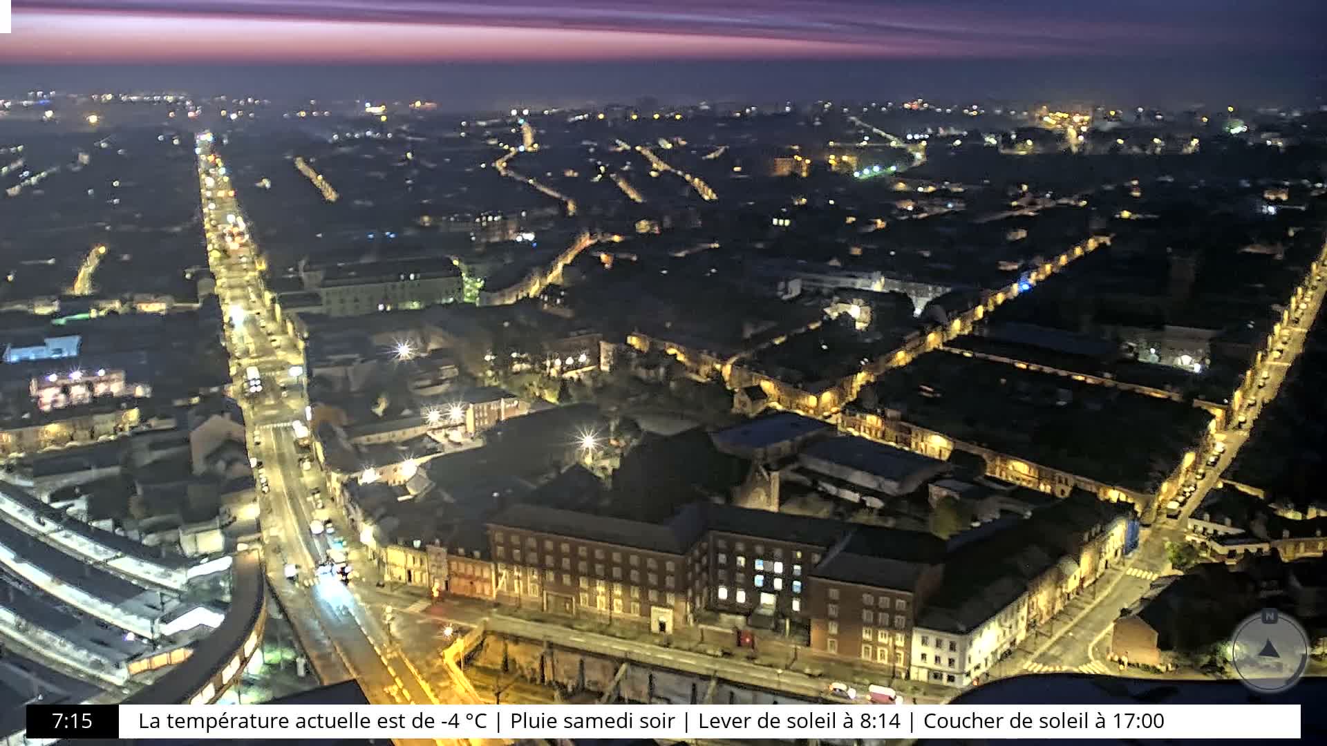Amiens City Skyline 360 Live Cam- Amiens, Somme, Hauts-de-France, France