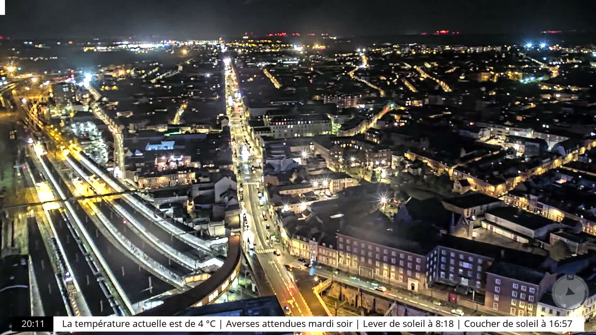 Amiens City Skyline 360 Live Cam- Amiens, Somme, Hauts-de-France, France