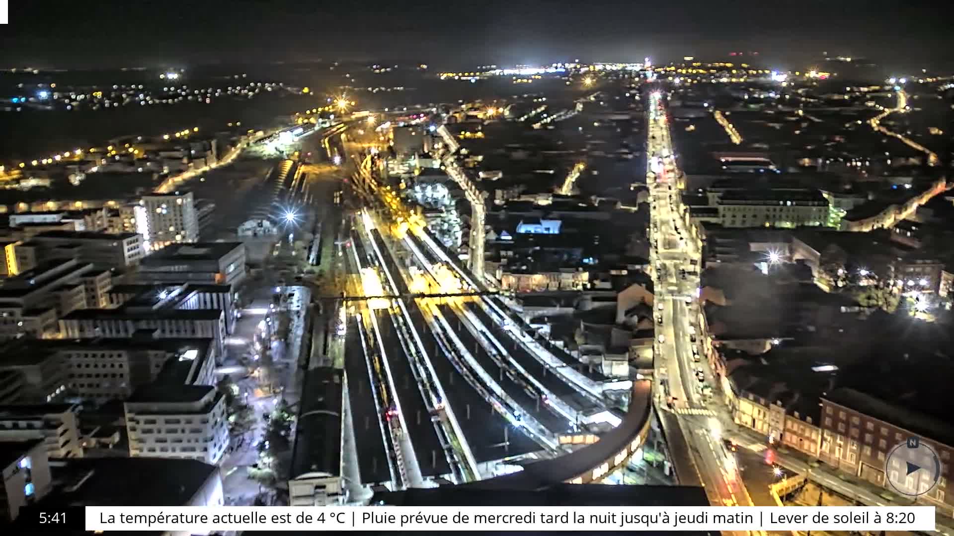 Amiens City Skyline 360 Live Cam- Amiens, Somme, Hauts-de-France, France