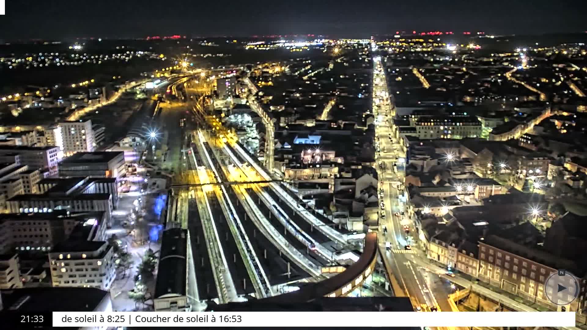 Amiens City Skyline 360 Live Cam- Amiens, Somme, Hauts-de-France, France