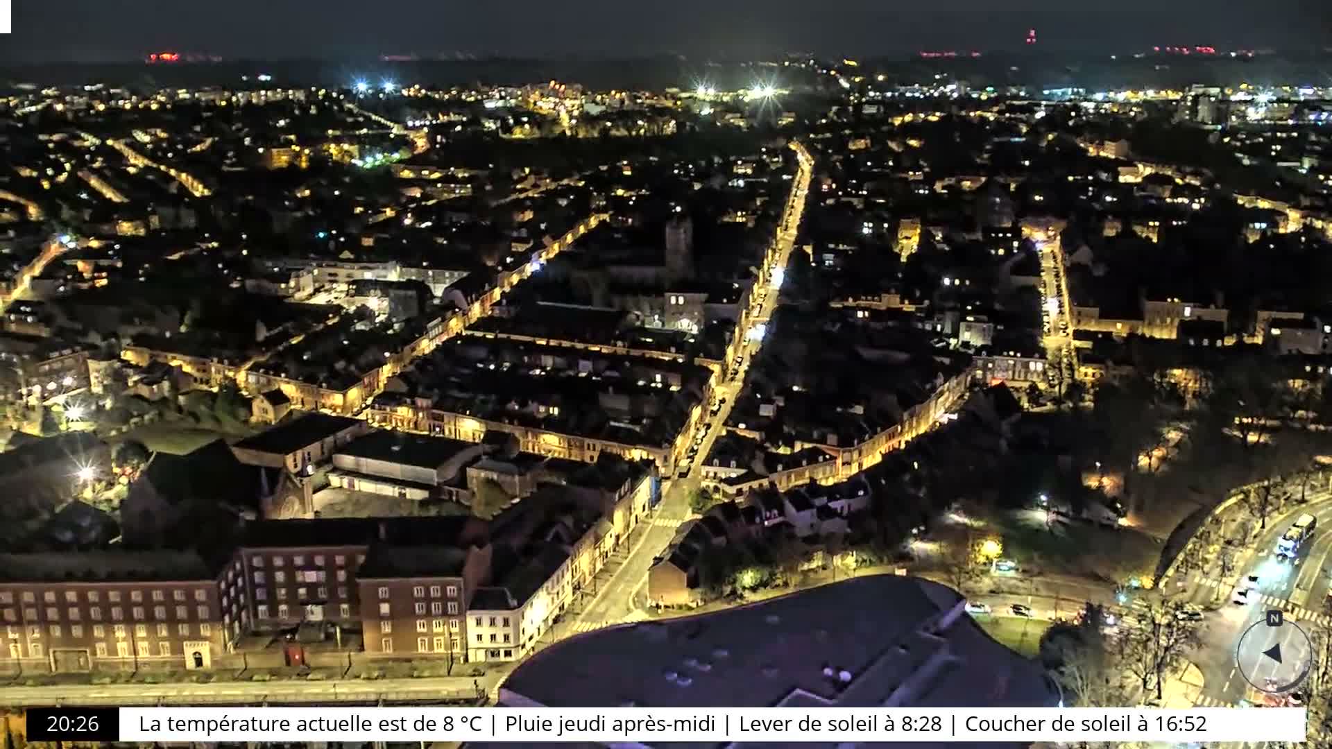 Amiens City Skyline 360 Live Cam- Amiens, Somme, Hauts-de-France, France
