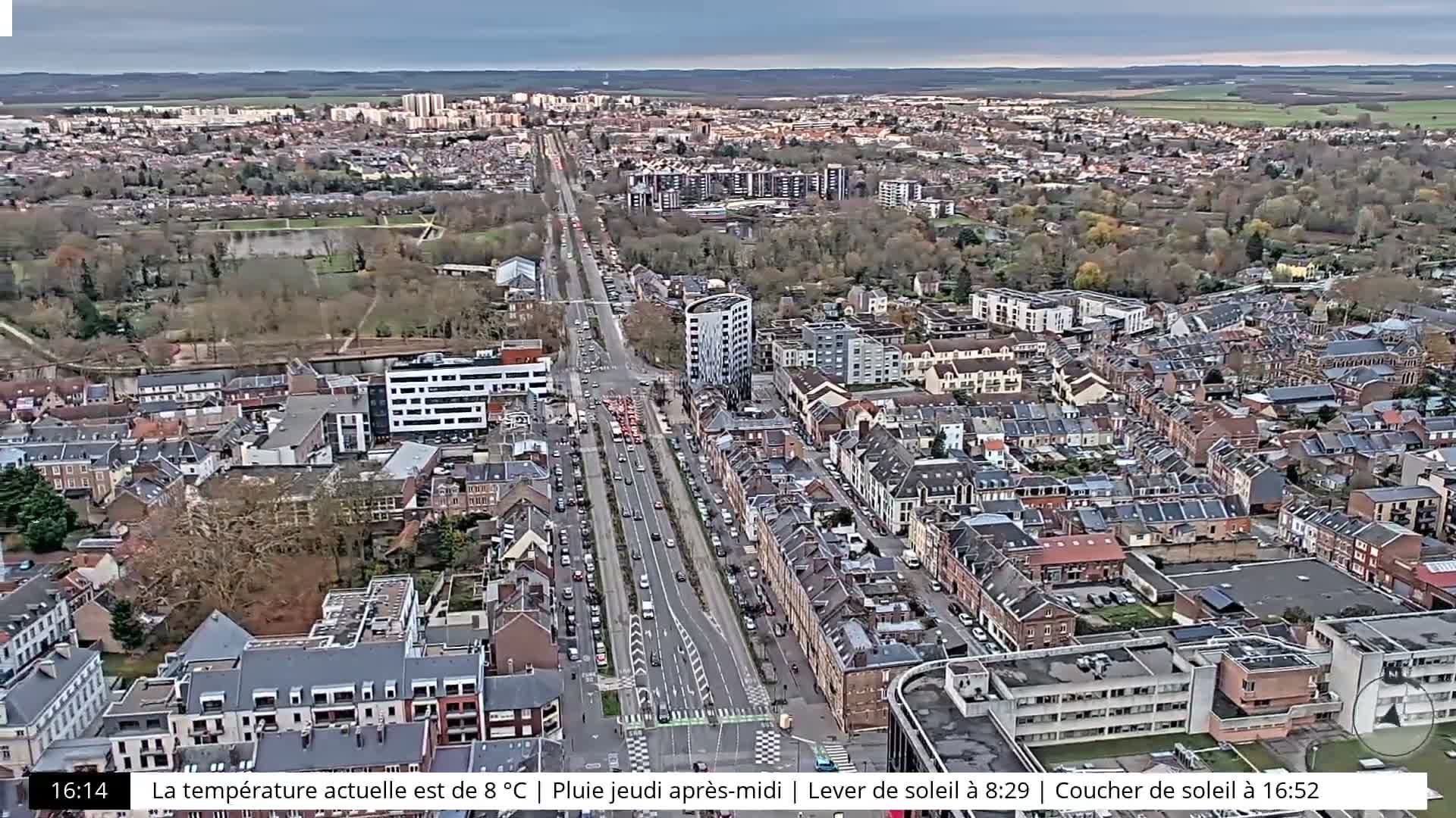 Amiens City Skyline 360 Live Cam- Amiens, Somme, Hauts-de-France, France