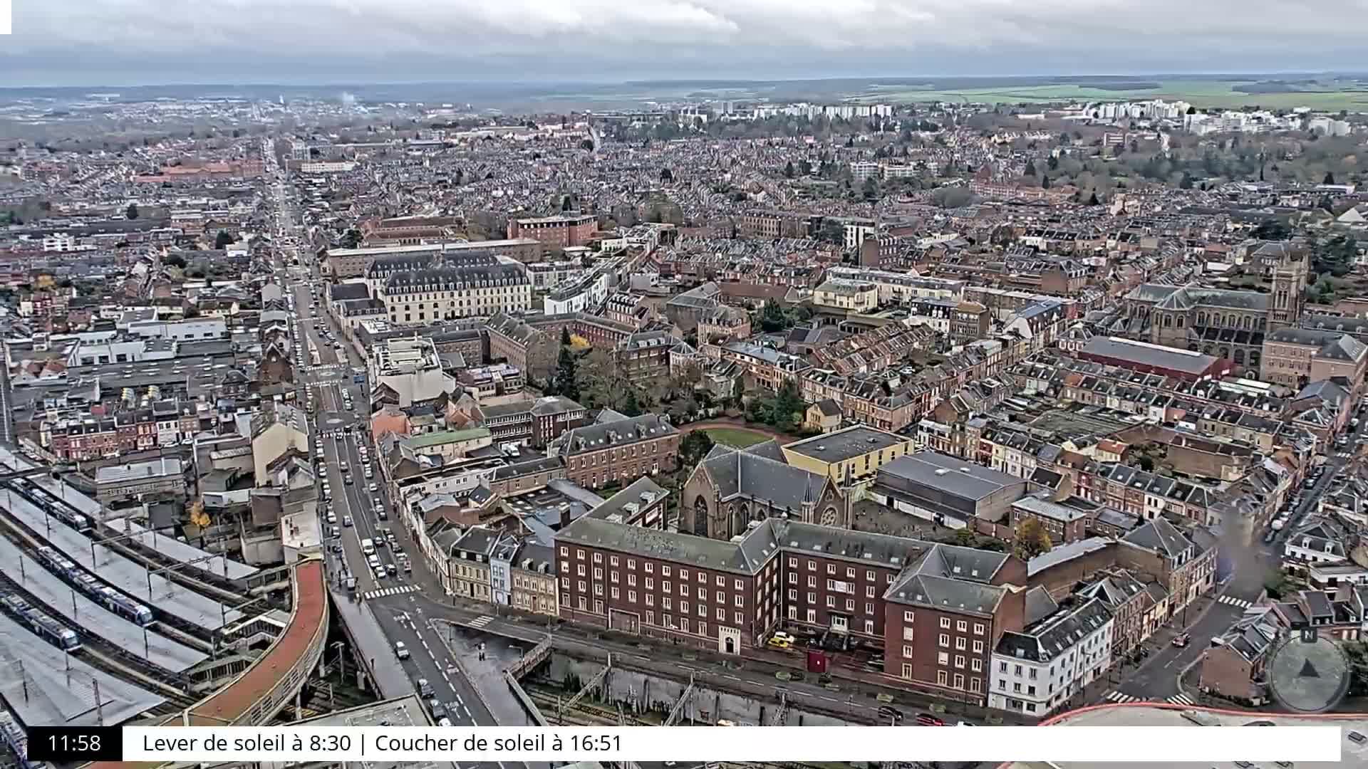 Amiens City Skyline 360 Live Cam- Amiens, Somme, Hauts-de-France, France