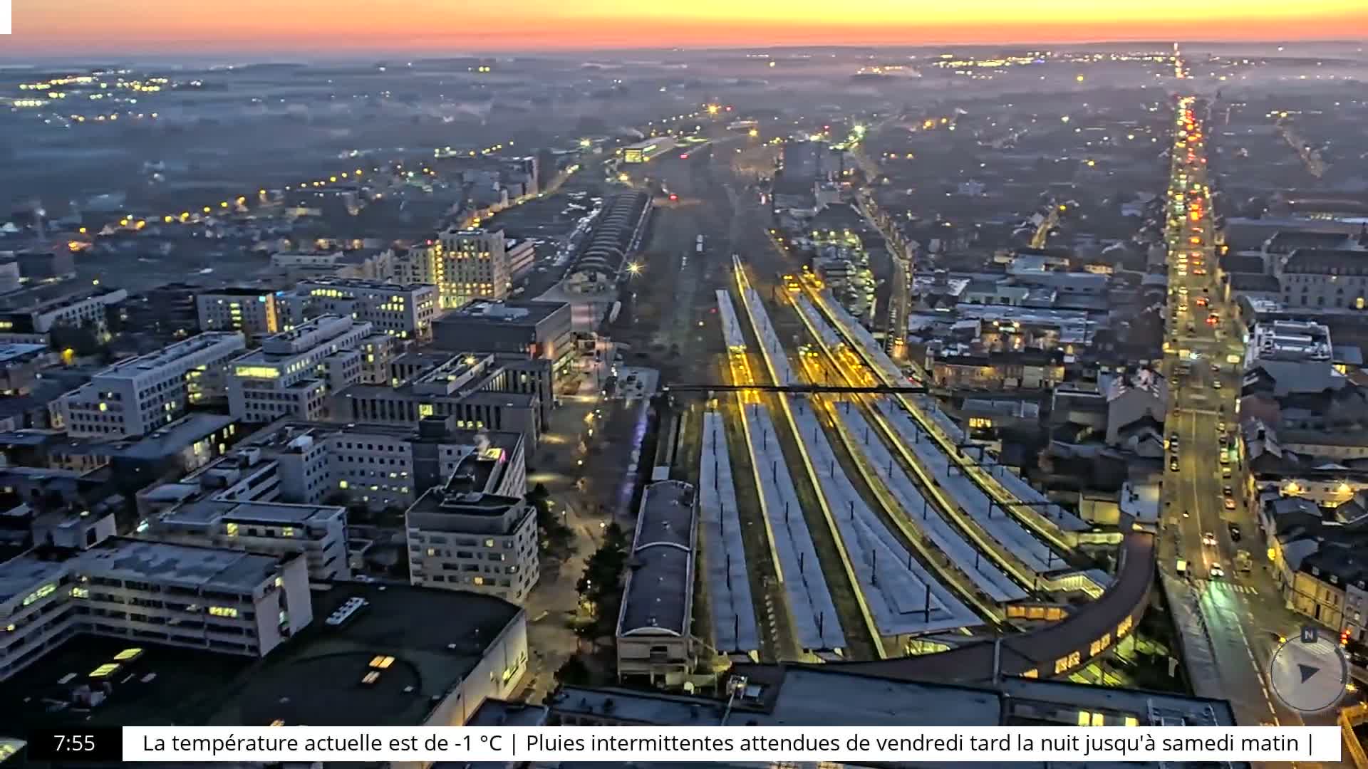 Amiens City Skyline 360 Live Cam- Amiens, Somme, Hauts-de-France, France
