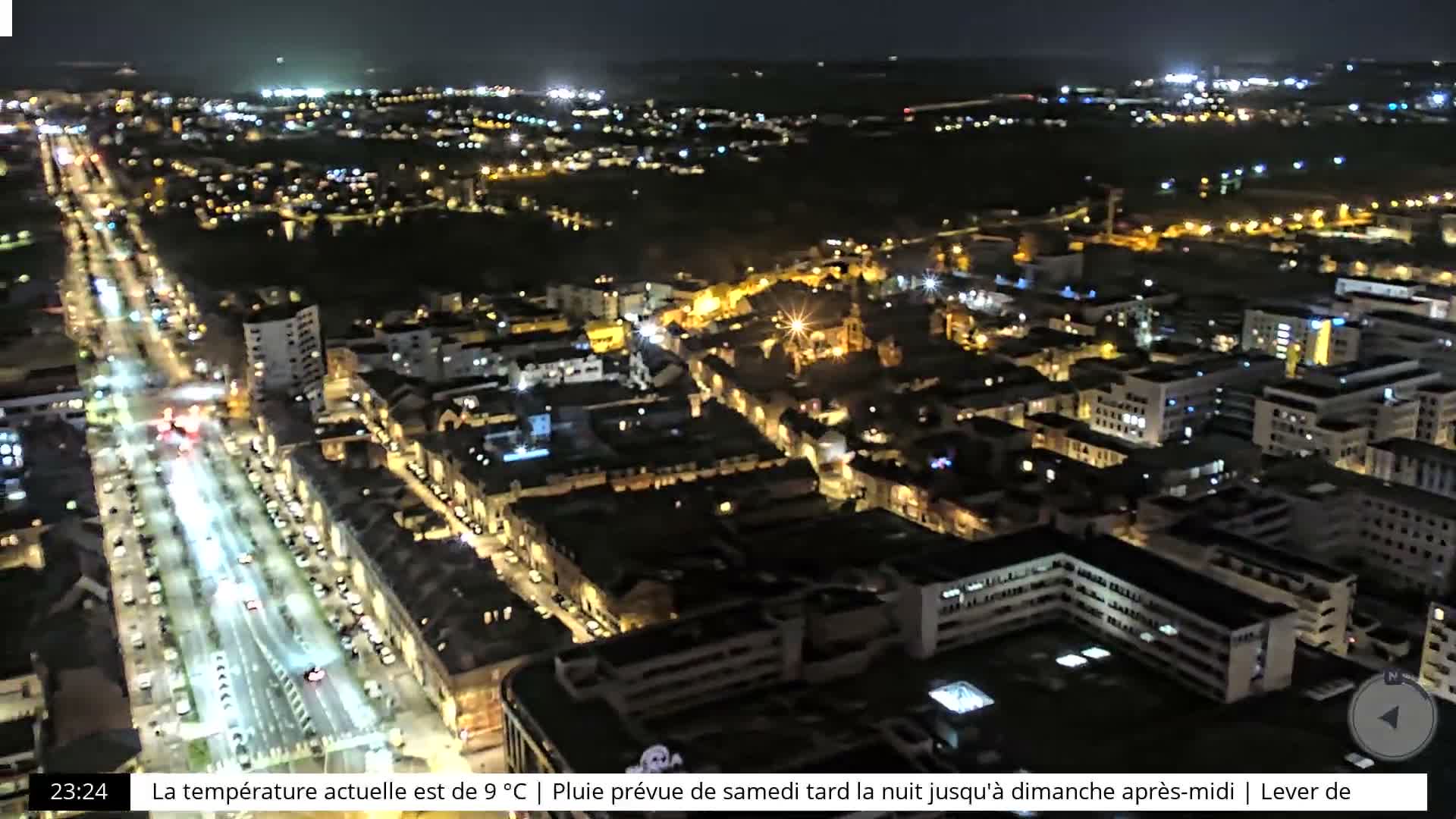 Amiens City Skyline 360 Live Cam- Amiens, Somme, Hauts-de-France, France