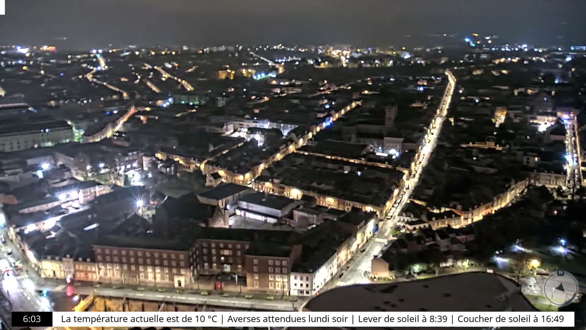 Amiens City Skyline 360 Live Cam- Amiens, Somme, Hauts-de-France, France