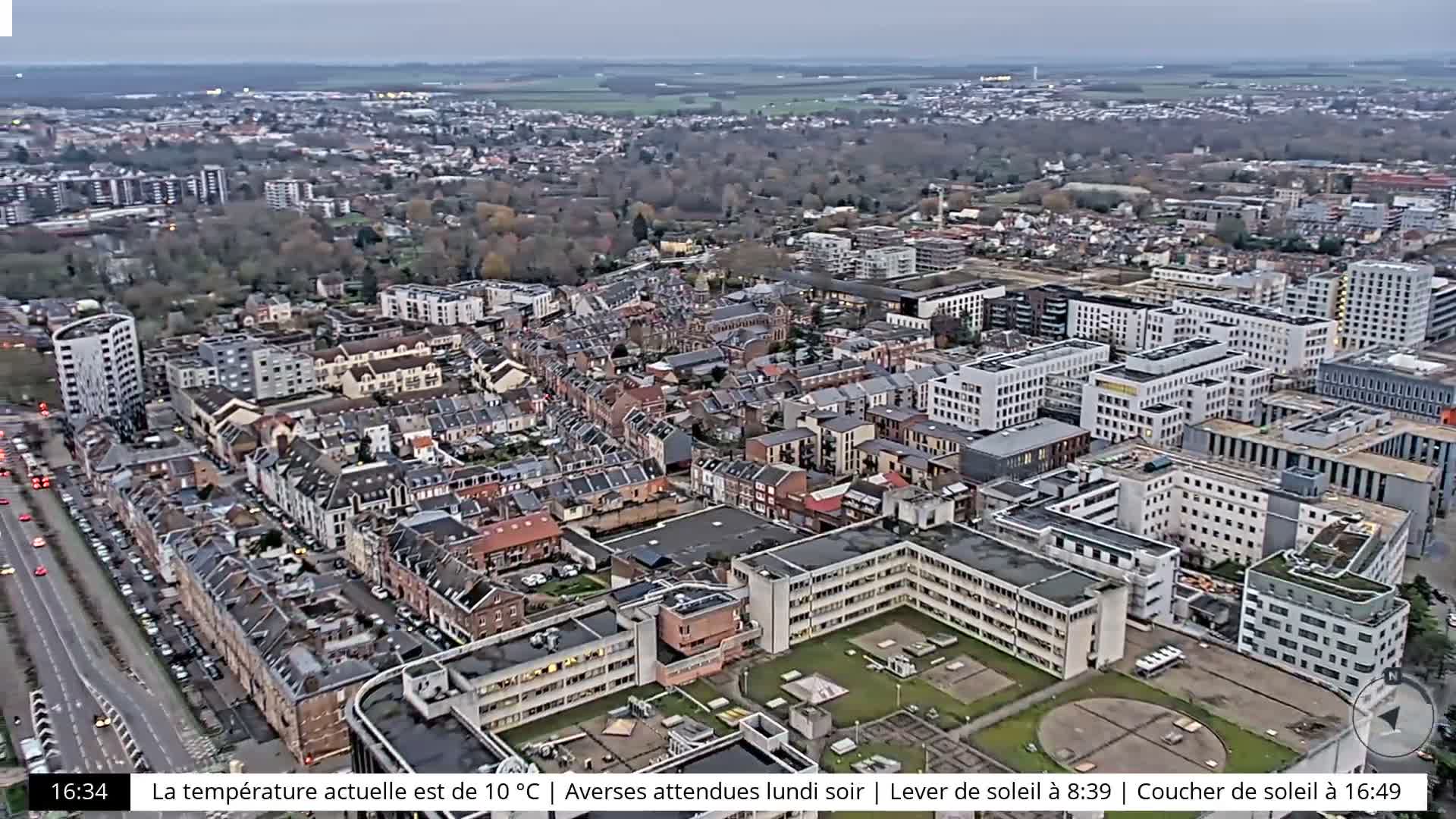 Amiens City Skyline 360 Live Cam- Amiens, Somme, Hauts-de-France, France