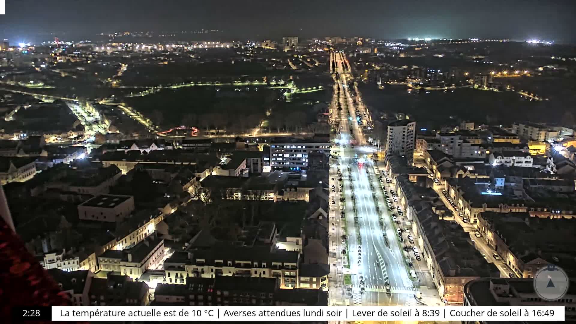 Amiens City Skyline 360 Live Cam- Amiens, Somme, Hauts-de-France, France