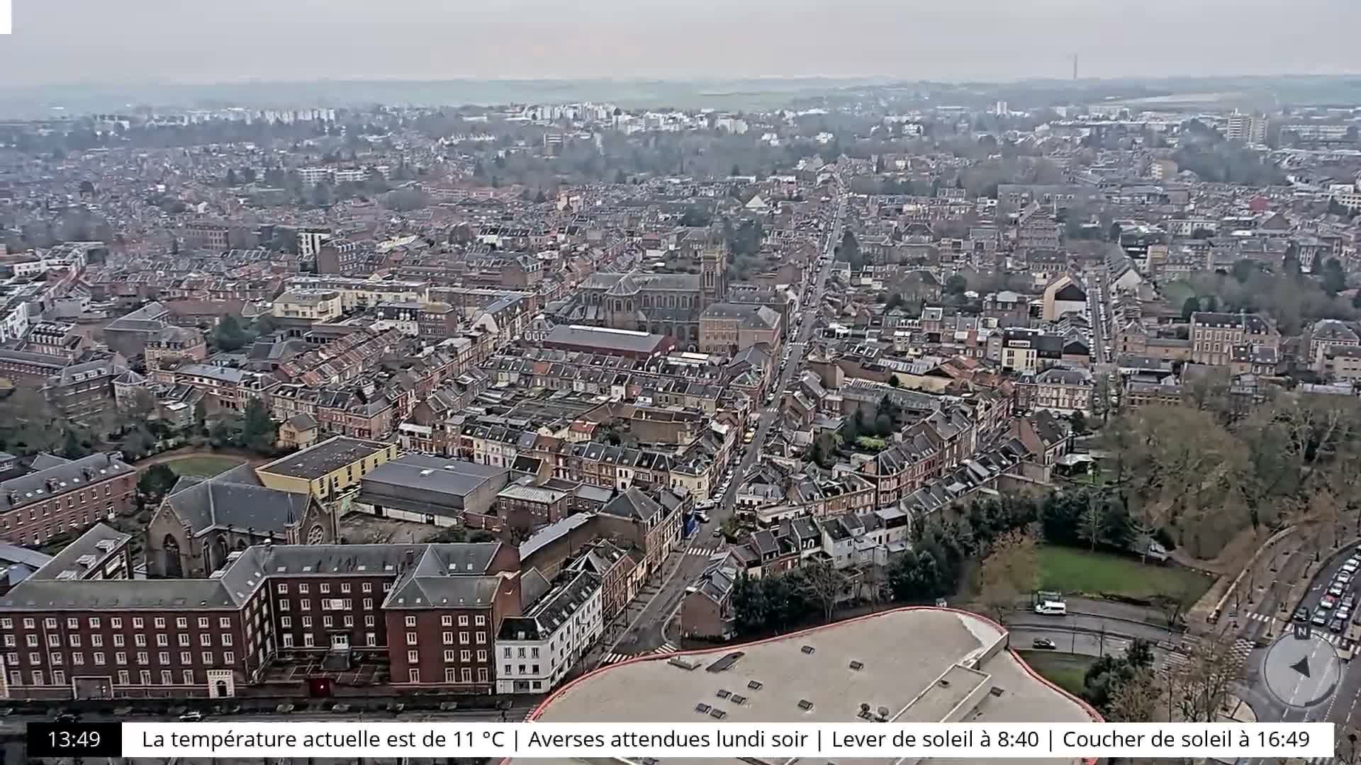 Amiens City Skyline 360 Live Cam- Amiens, Somme, Hauts-de-France, France