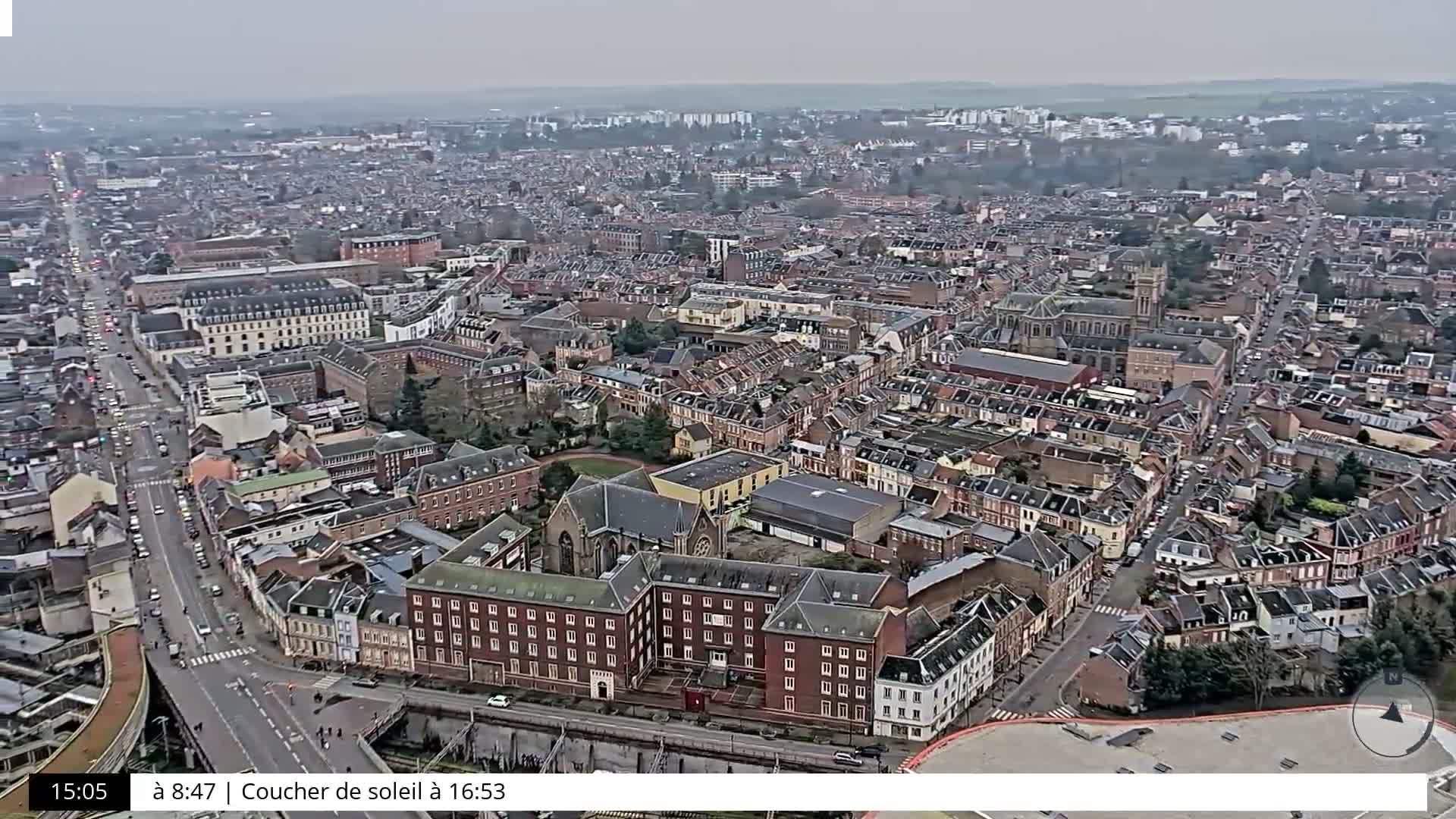 Amiens City Skyline 360 Live Cam- Amiens, Somme, Hauts-de-France, France