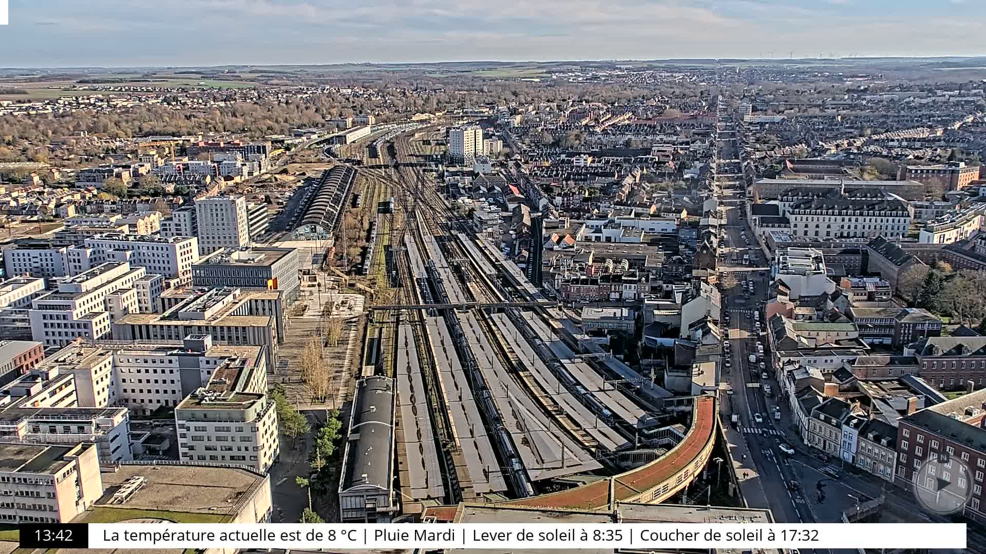 Amiens City Skyline 360 Live Cam- Amiens, Somme, Hauts-de-France, France