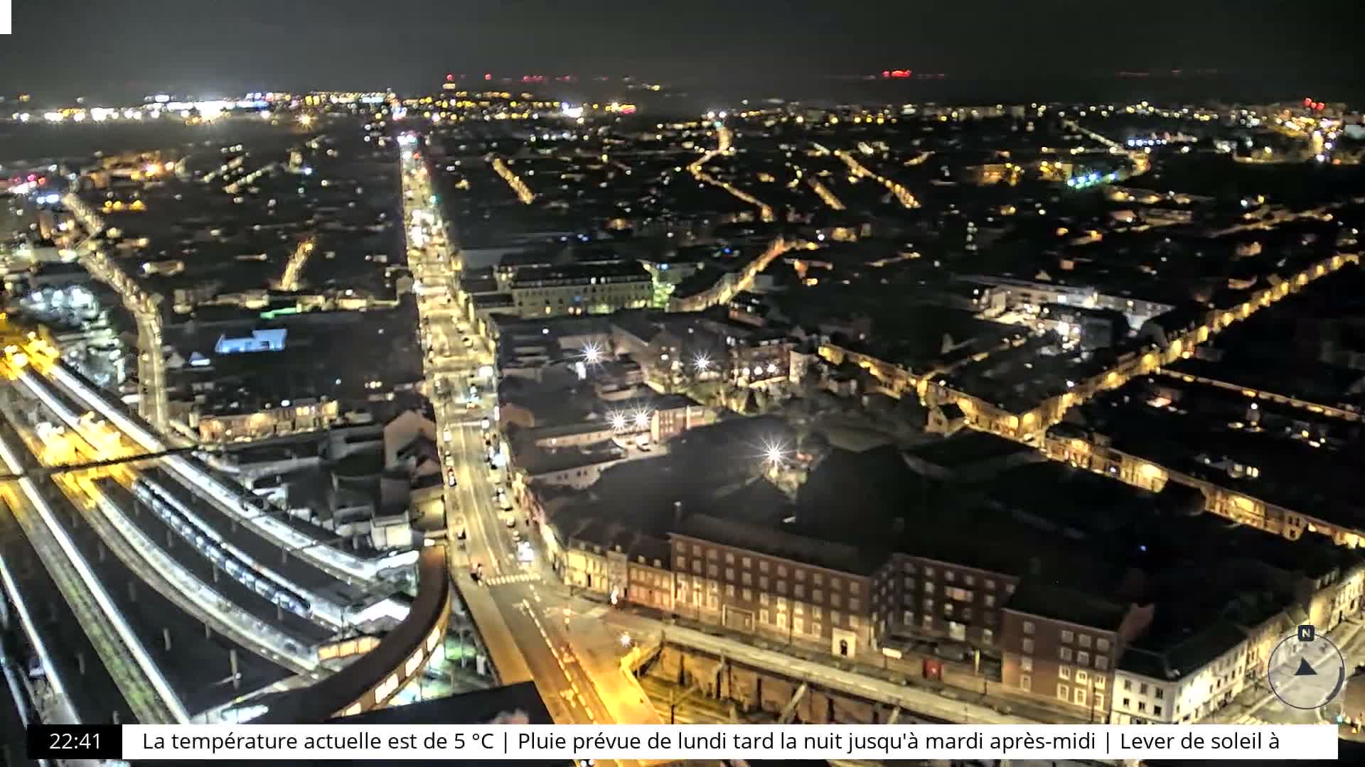Amiens City Skyline 360 Live Cam- Amiens, Somme, Hauts-de-France, France