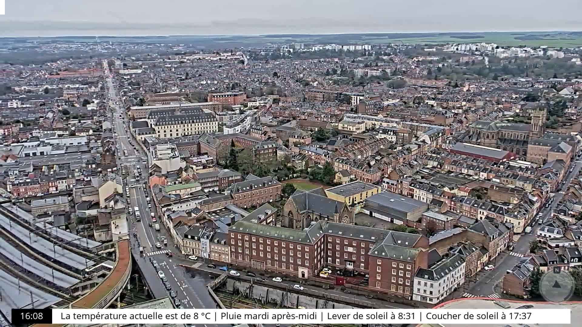 Amiens City Skyline 360 Live Cam- Amiens, Somme, Hauts-de-France, France
