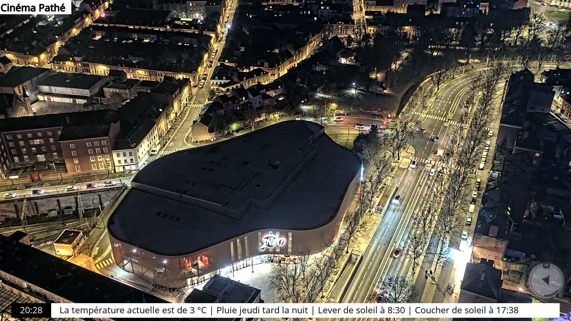 Amiens City Skyline 360 Live Cam- Amiens, Somme, Hauts-de-France, France