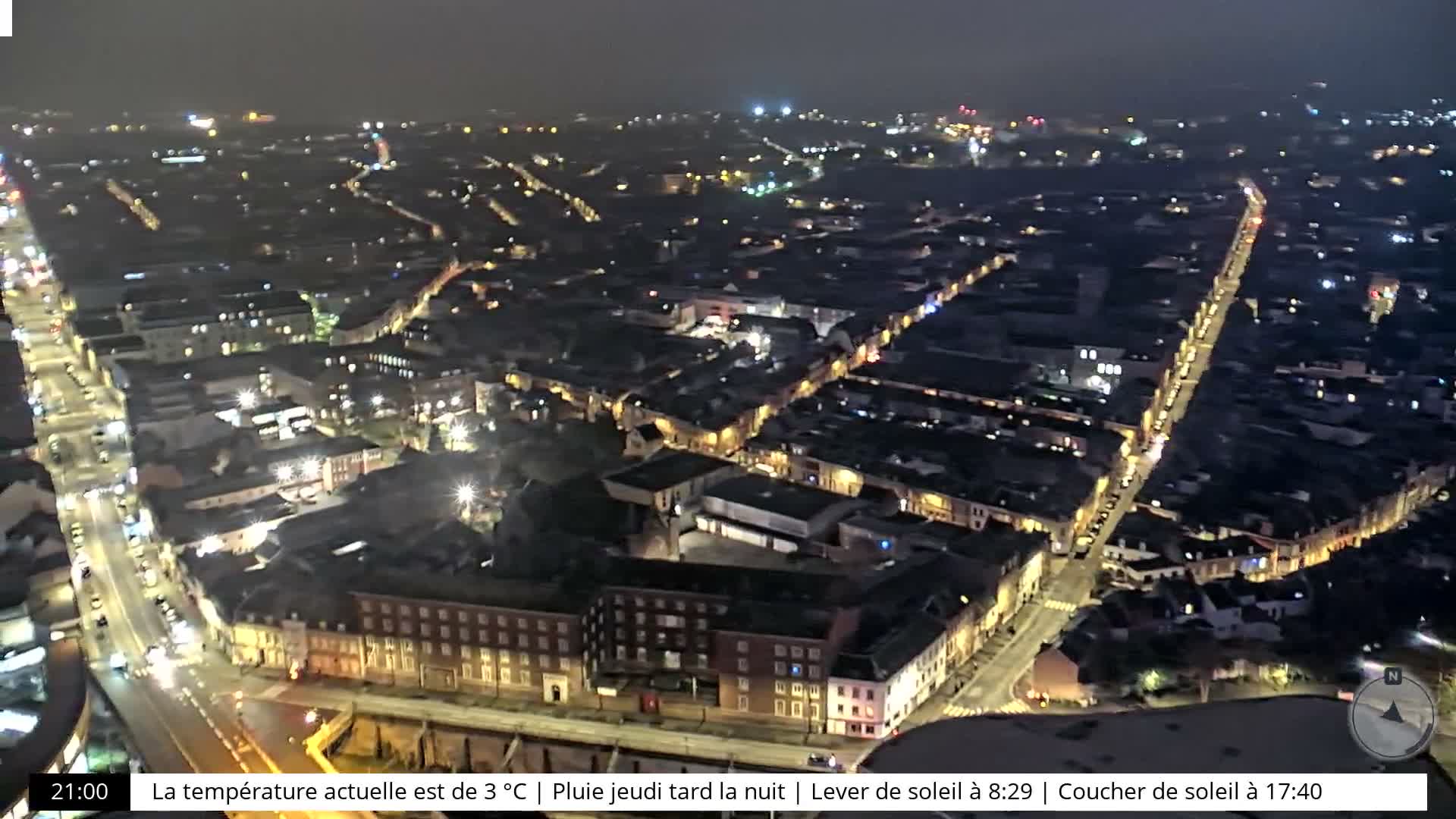 Amiens City Skyline 360 Live Cam- Amiens, Somme, Hauts-de-France, France