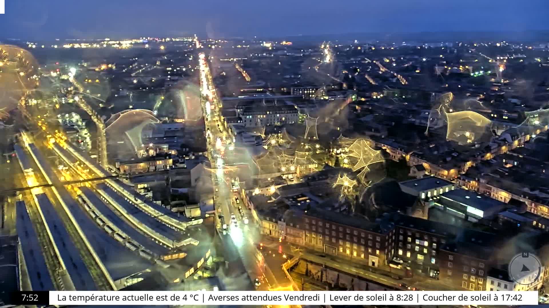 Amiens City Skyline 360 Live Cam- Amiens, Somme, Hauts-de-France, France