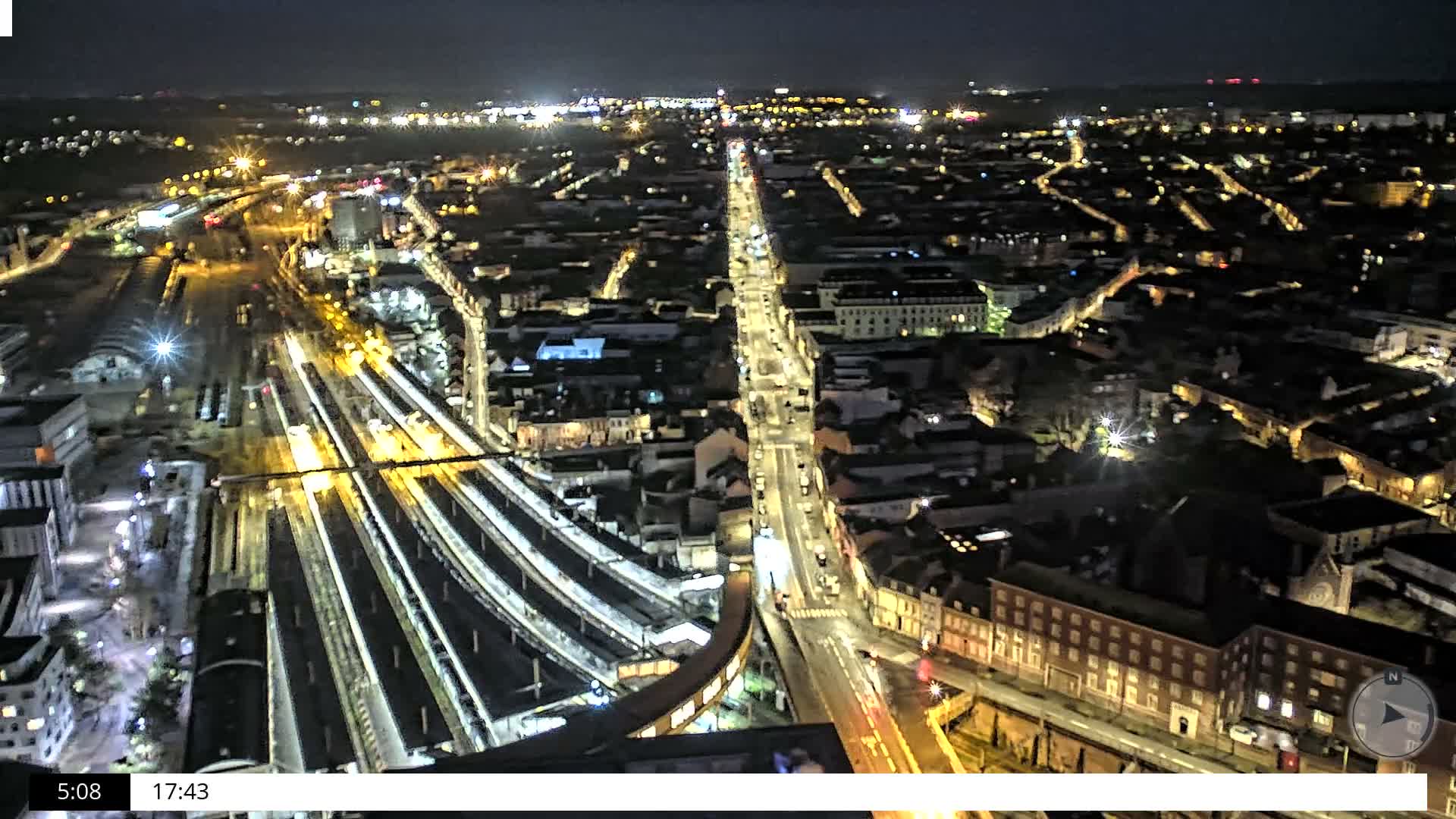 Amiens City Skyline 360 Live Cam- Amiens, Somme, Hauts-de-France, France