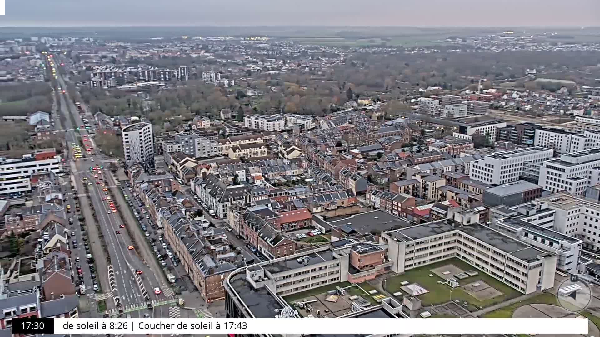 Amiens City Skyline 360 Live Cam- Amiens, Somme, Hauts-de-France, France