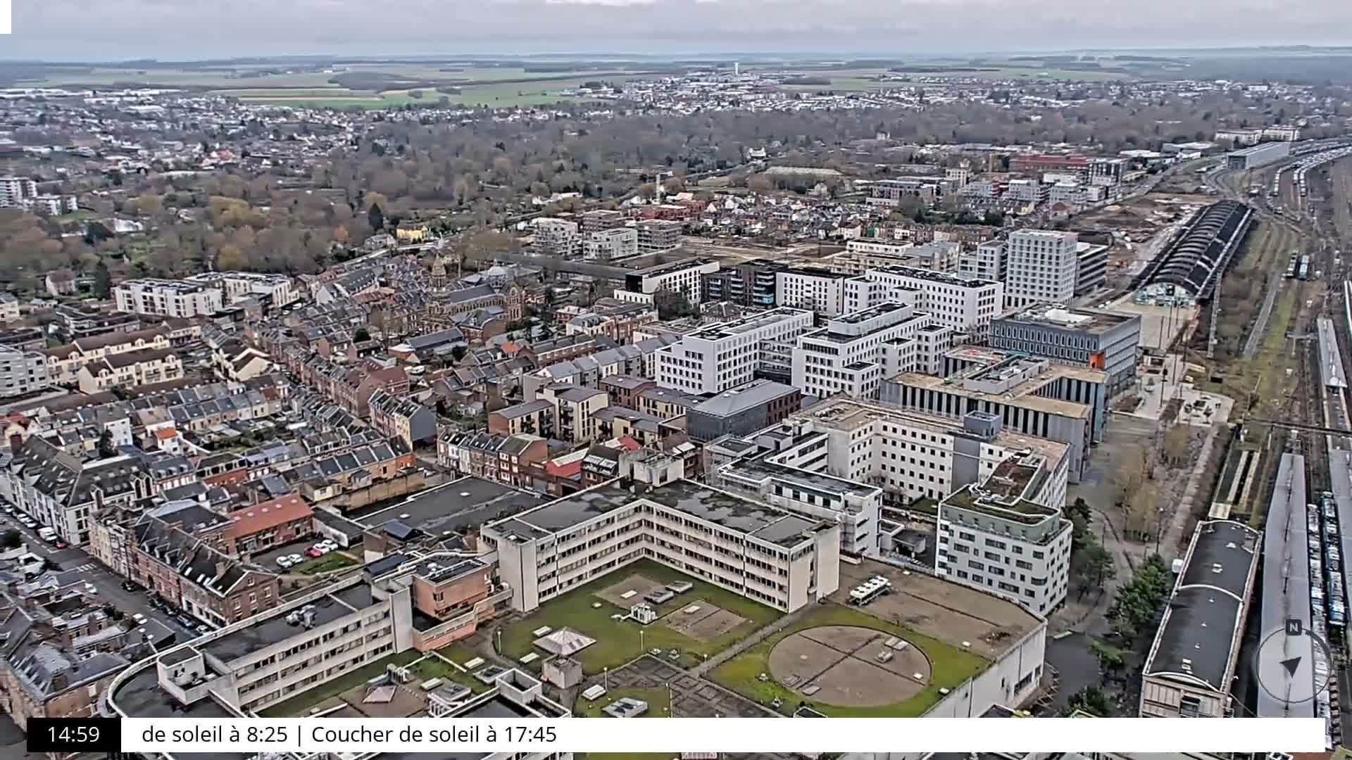 Amiens City Skyline 360 Live Cam- Amiens, Somme, Hauts-de-France, France
