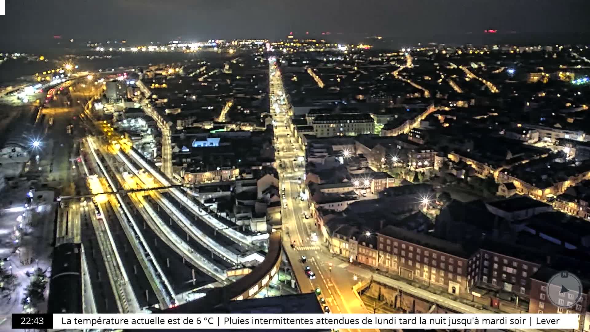 Amiens City Skyline 360 Live Cam- Amiens, Somme, Hauts-de-France, France