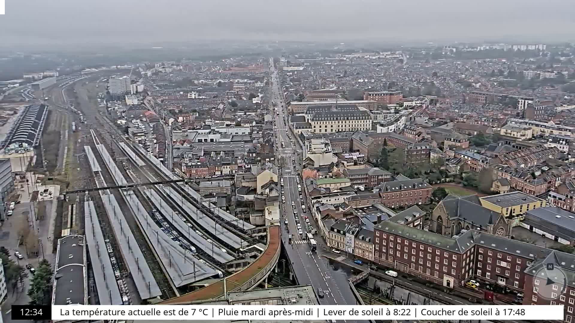 Amiens City Skyline 360 Live Cam- Amiens, Somme, Hauts-de-France, France