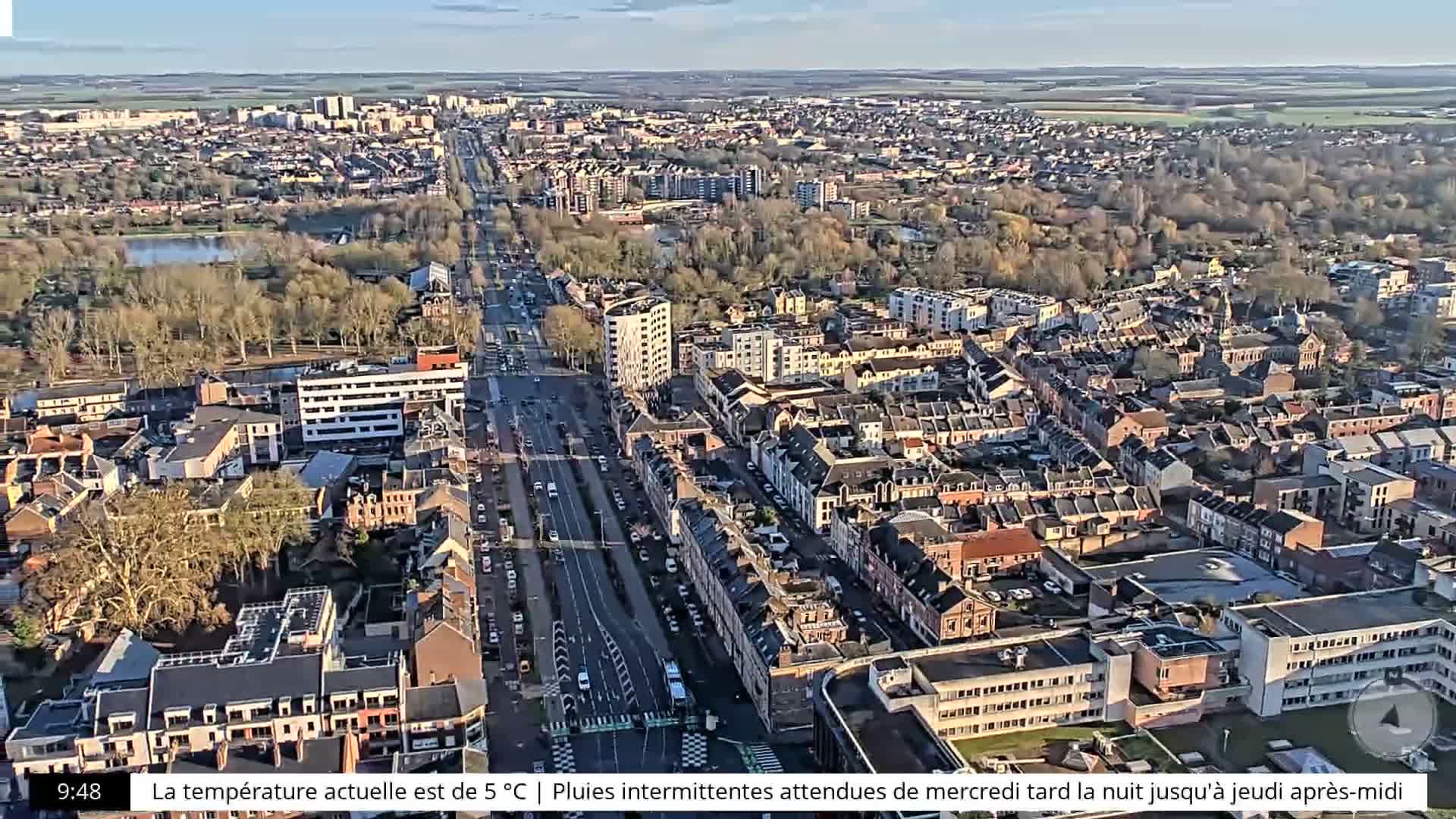 Amiens City Skyline 360 Live Cam- Amiens, Somme, Hauts-de-France, France