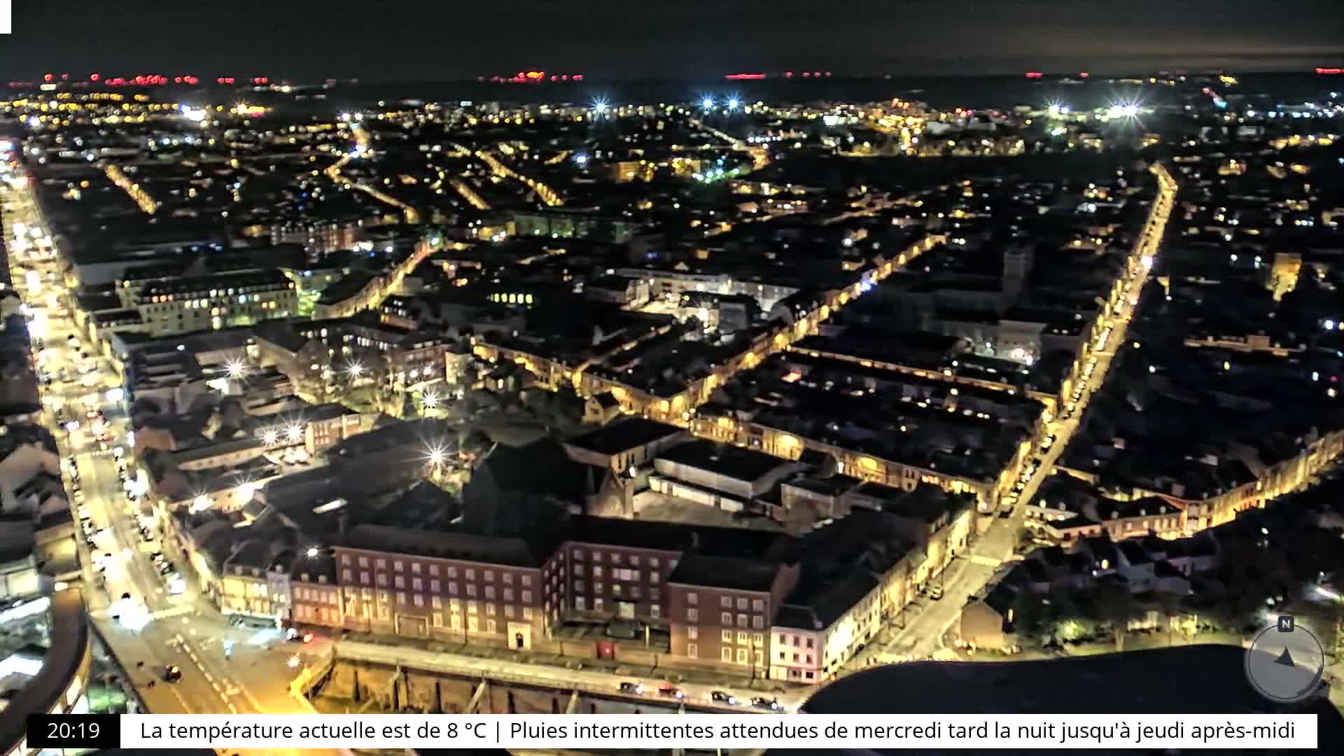 Amiens City Skyline 360 Live Cam- Amiens, Somme, Hauts-de-France, France