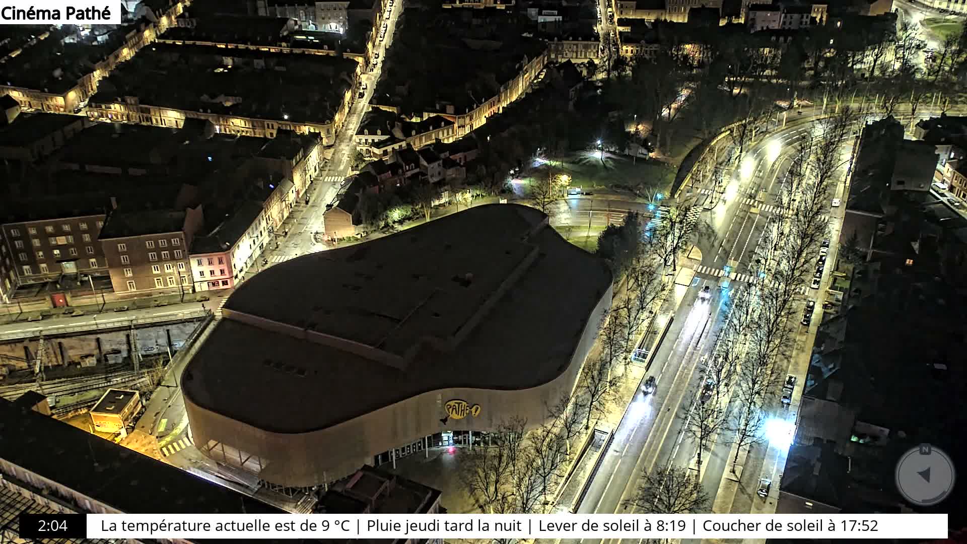 Amiens City Skyline 360 Live Cam- Amiens, Somme, Hauts-de-France, France