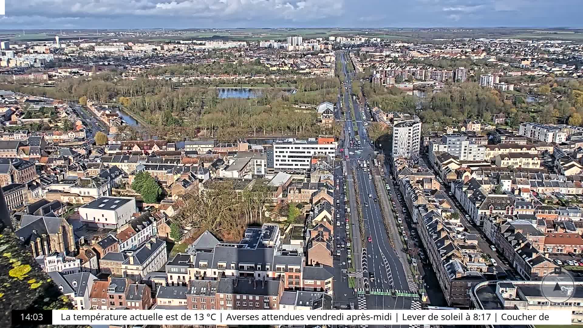 Amiens City Skyline 360 Live Cam- Amiens, Somme, Hauts-de-France, France