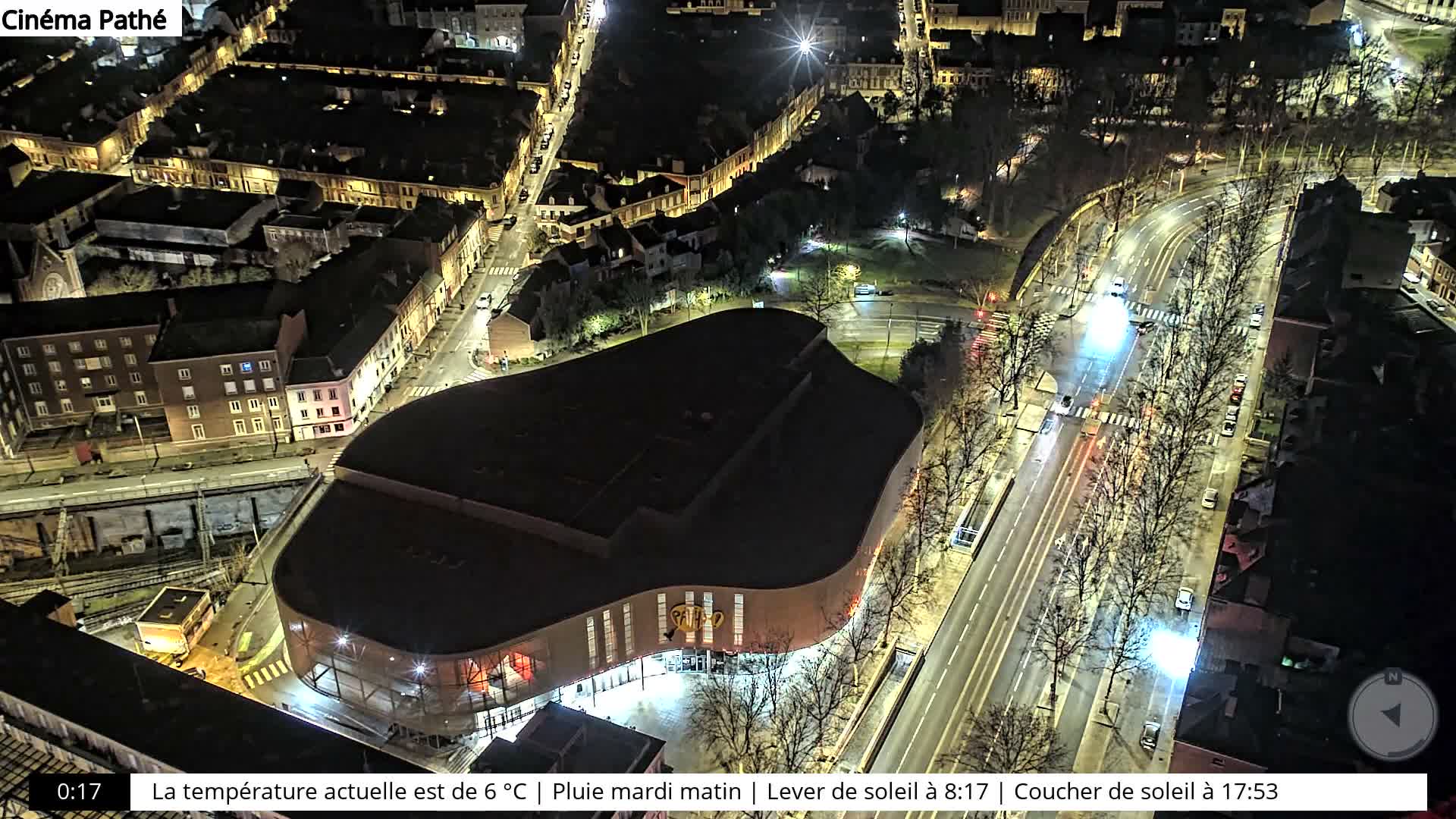 Amiens City Skyline 360 Live Cam- Amiens, Somme, Hauts-de-France, France