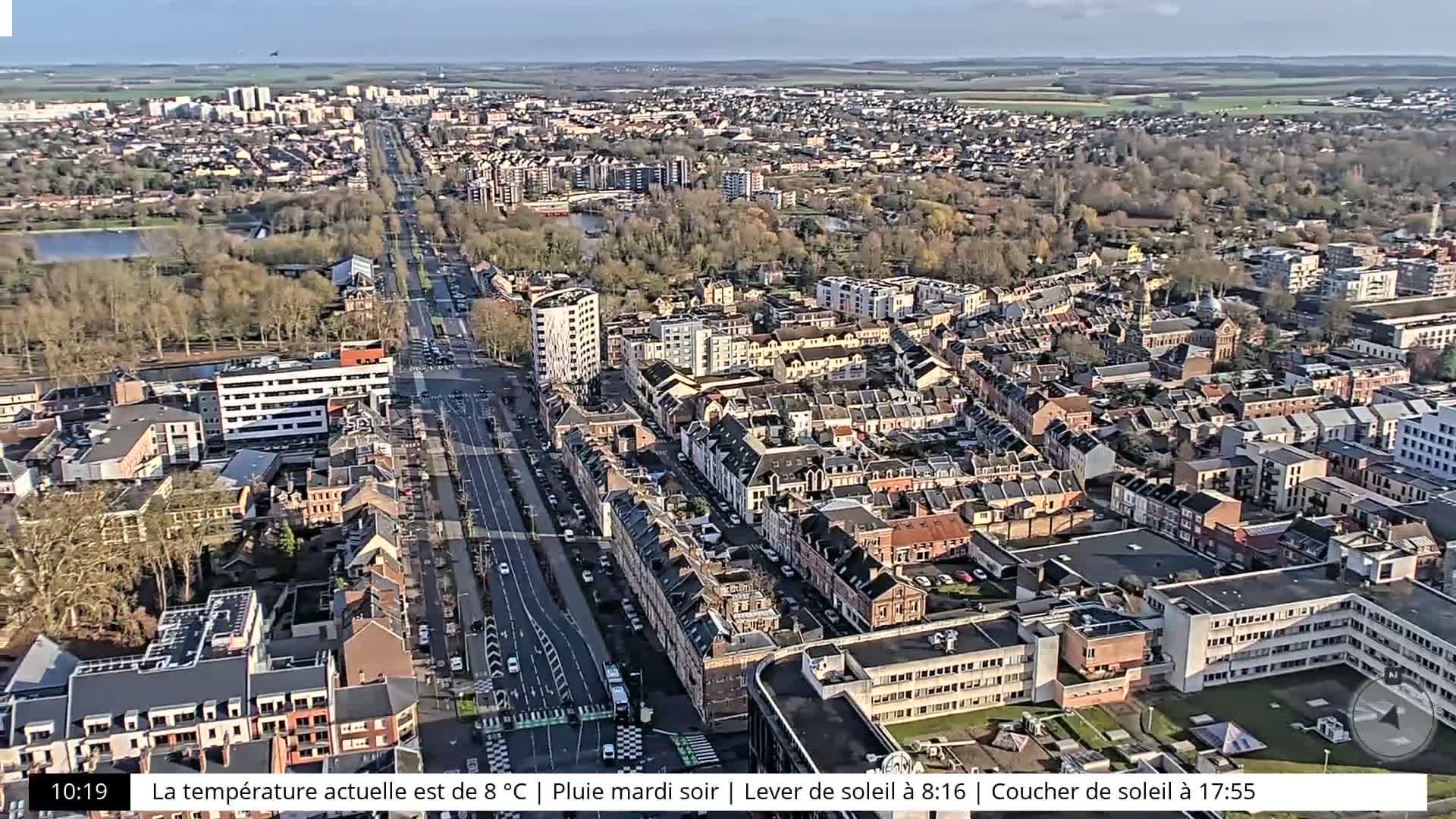 Amiens City Skyline 360 Live Cam- Amiens, Somme, Hauts-de-France, France