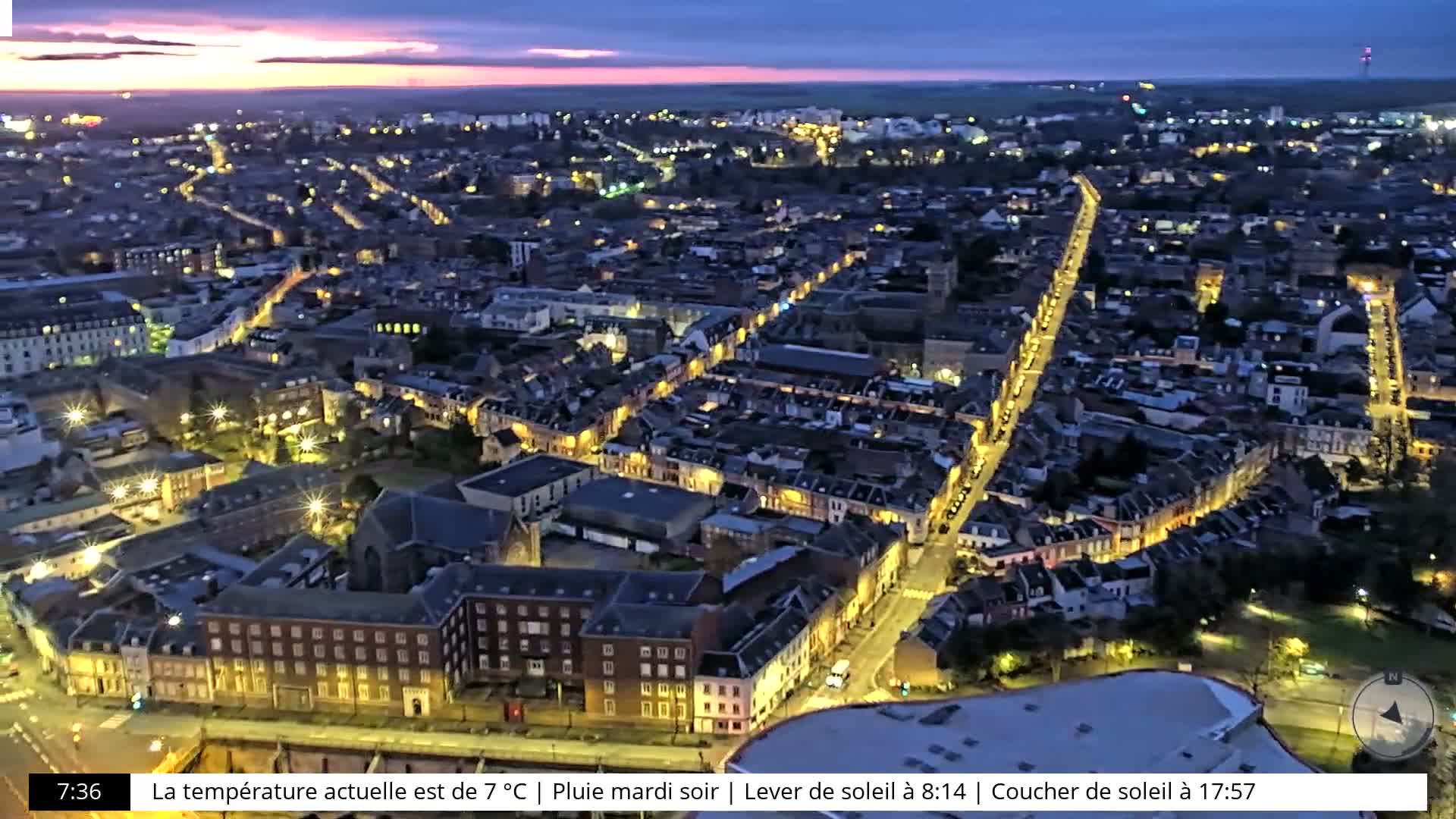 Amiens City Skyline 360 Live Cam- Amiens, Somme, Hauts-de-France, France