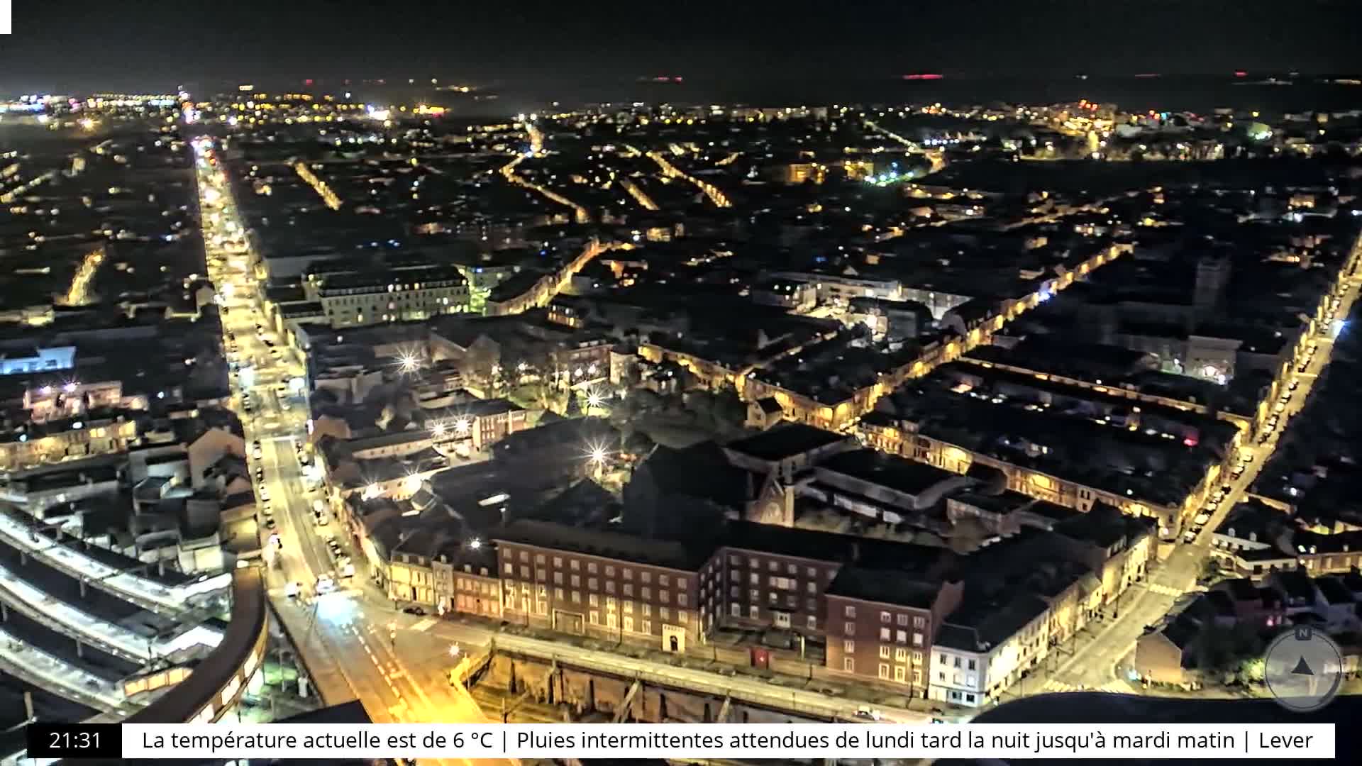 Amiens City Skyline 360 Live Cam- Amiens, Somme, Hauts-de-France, France