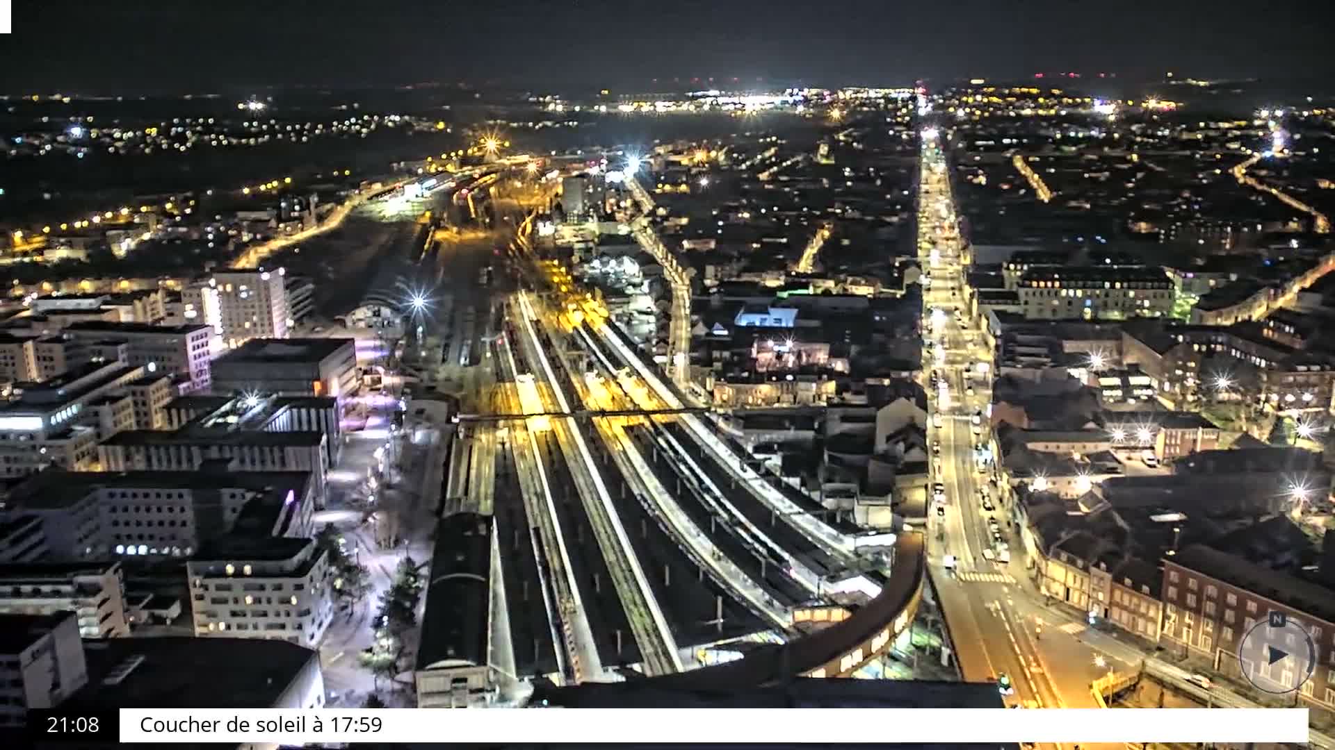 Amiens City Skyline 360 Live Cam- Amiens, Somme, Hauts-de-France, France
