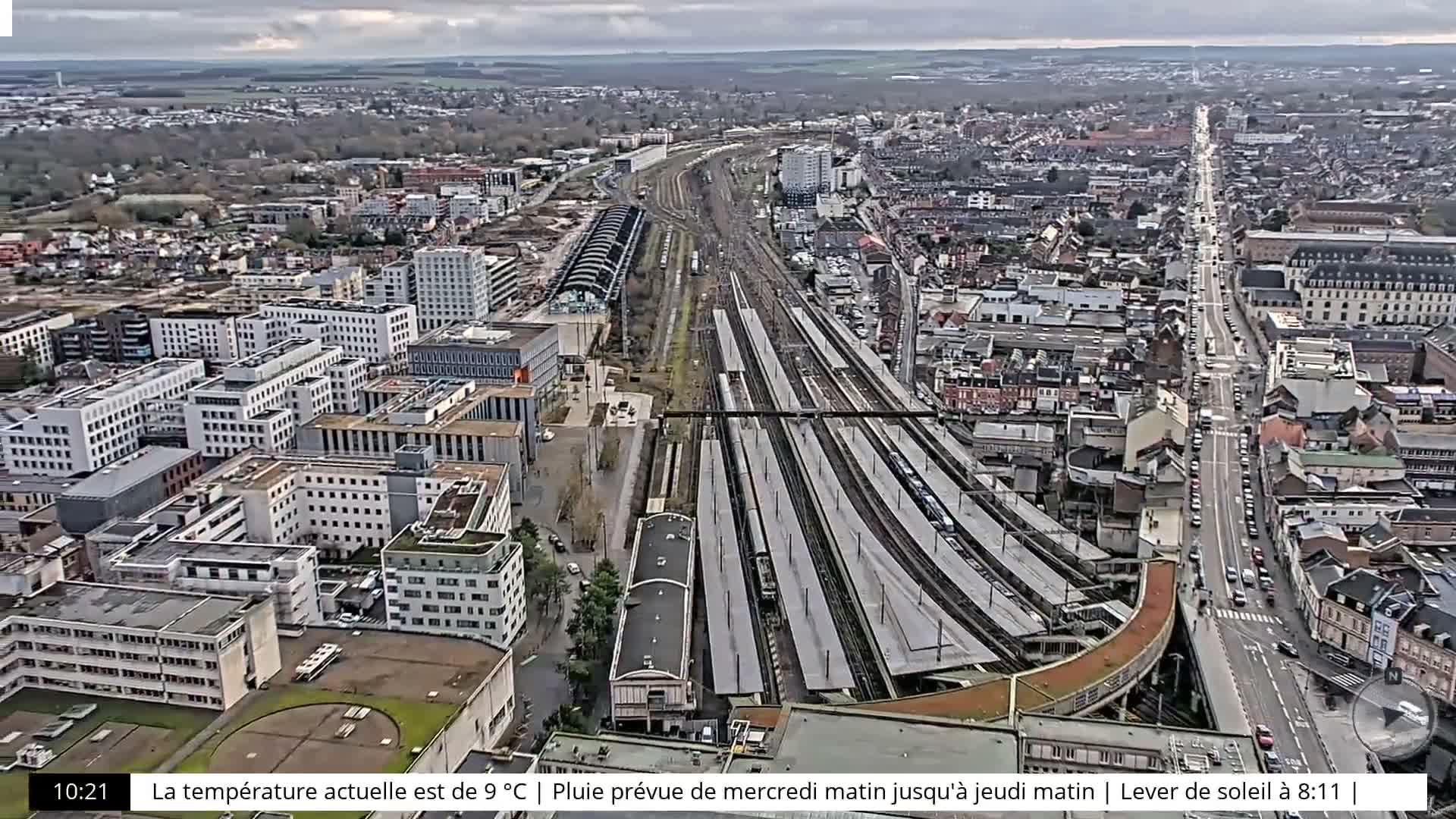 Amiens City Skyline 360 Live Cam- Amiens, Somme, Hauts-de-France, France